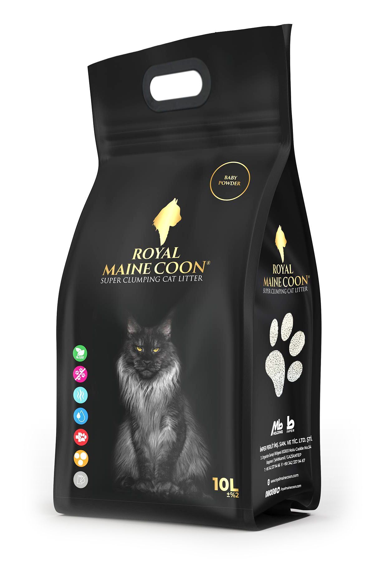 Elioure Süper Emiş Gücüne Sahip Bebek Pudrası Kokulu Perlit Kedi Kumu 10 Litre