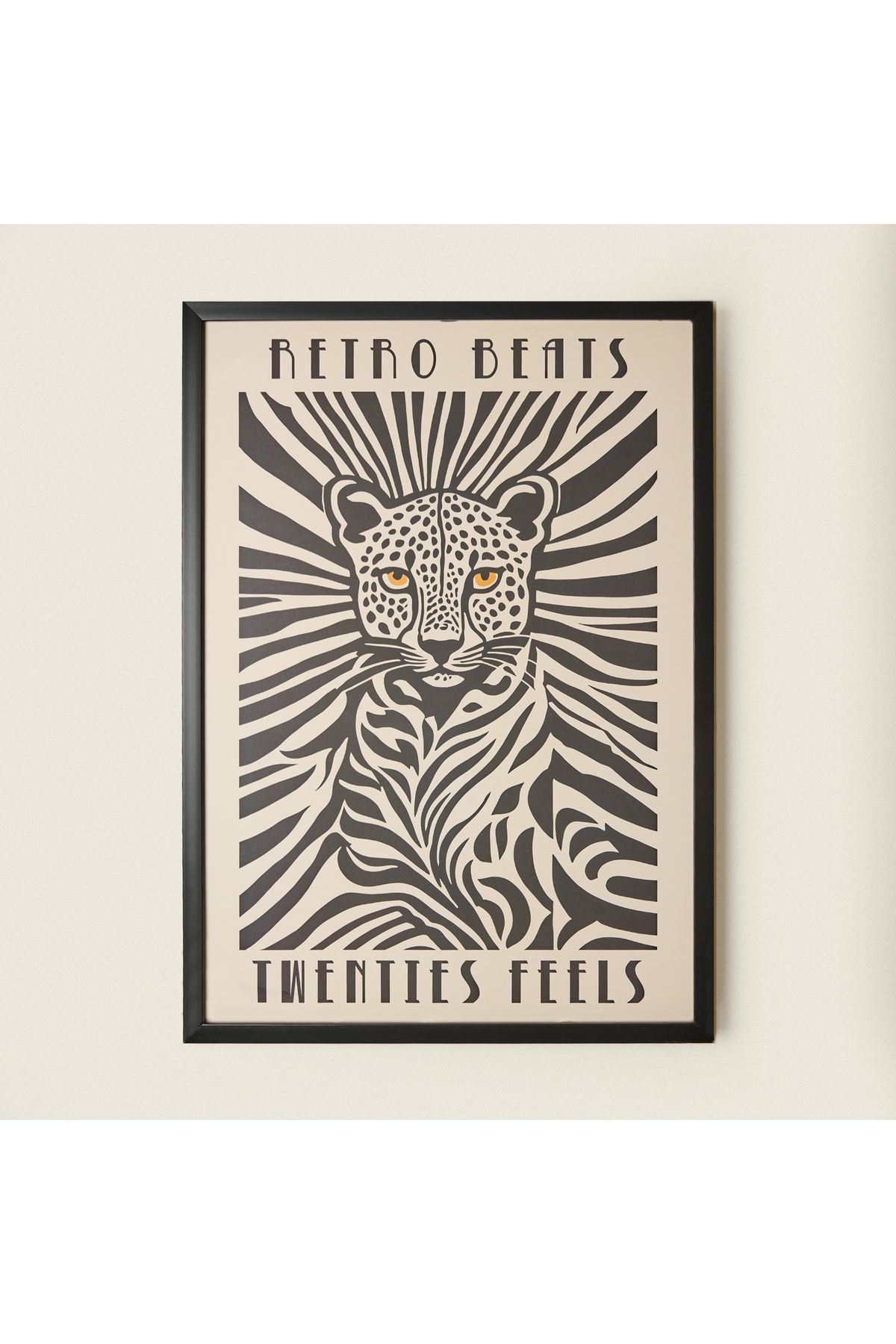 Evidea Deco Leopar Tablo - Beyaz / Siyah - 50x70 cm