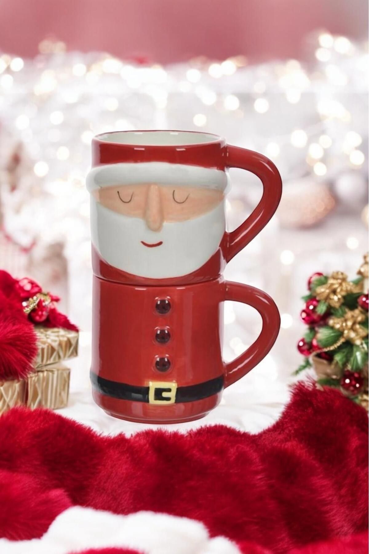 Elioure Yılbaşı Noel Baba Christmas Ikili Kupa