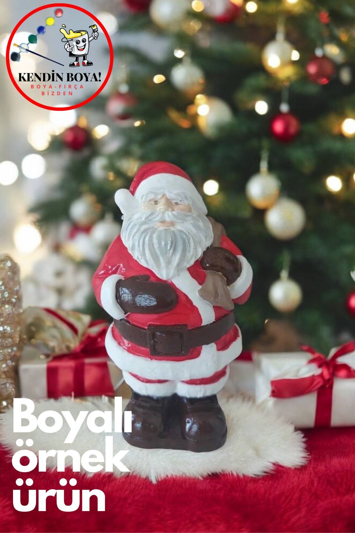 Elioure Yılbaşı Hediyesi Noel Baba Boyama Kiti ve Dekoratif Süs DIY