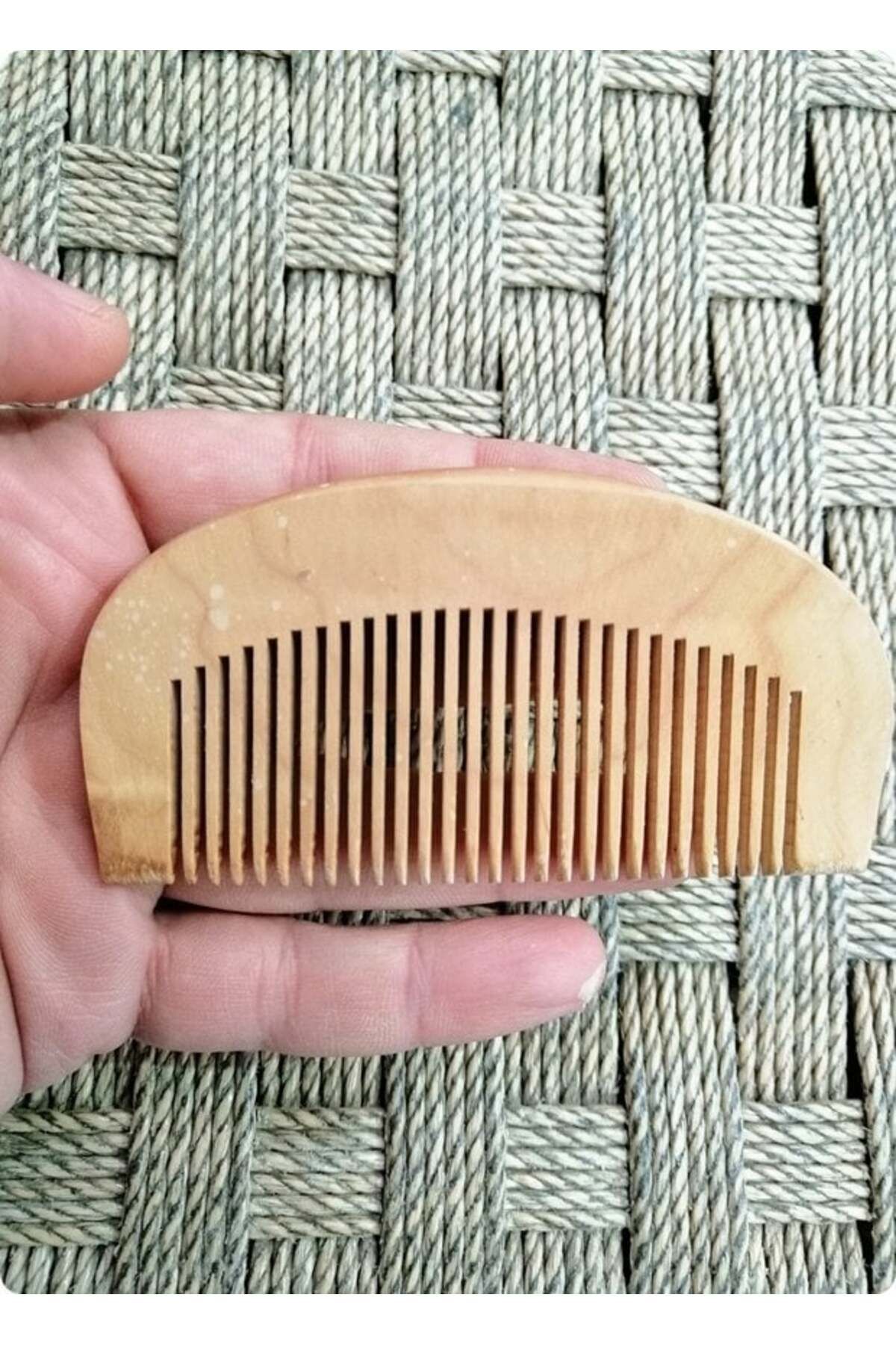 ALKESE 1 Adet Kulplu Ahşap Bambu Tarak, Gelin Hamamı Tarağı, Hediye Tarak