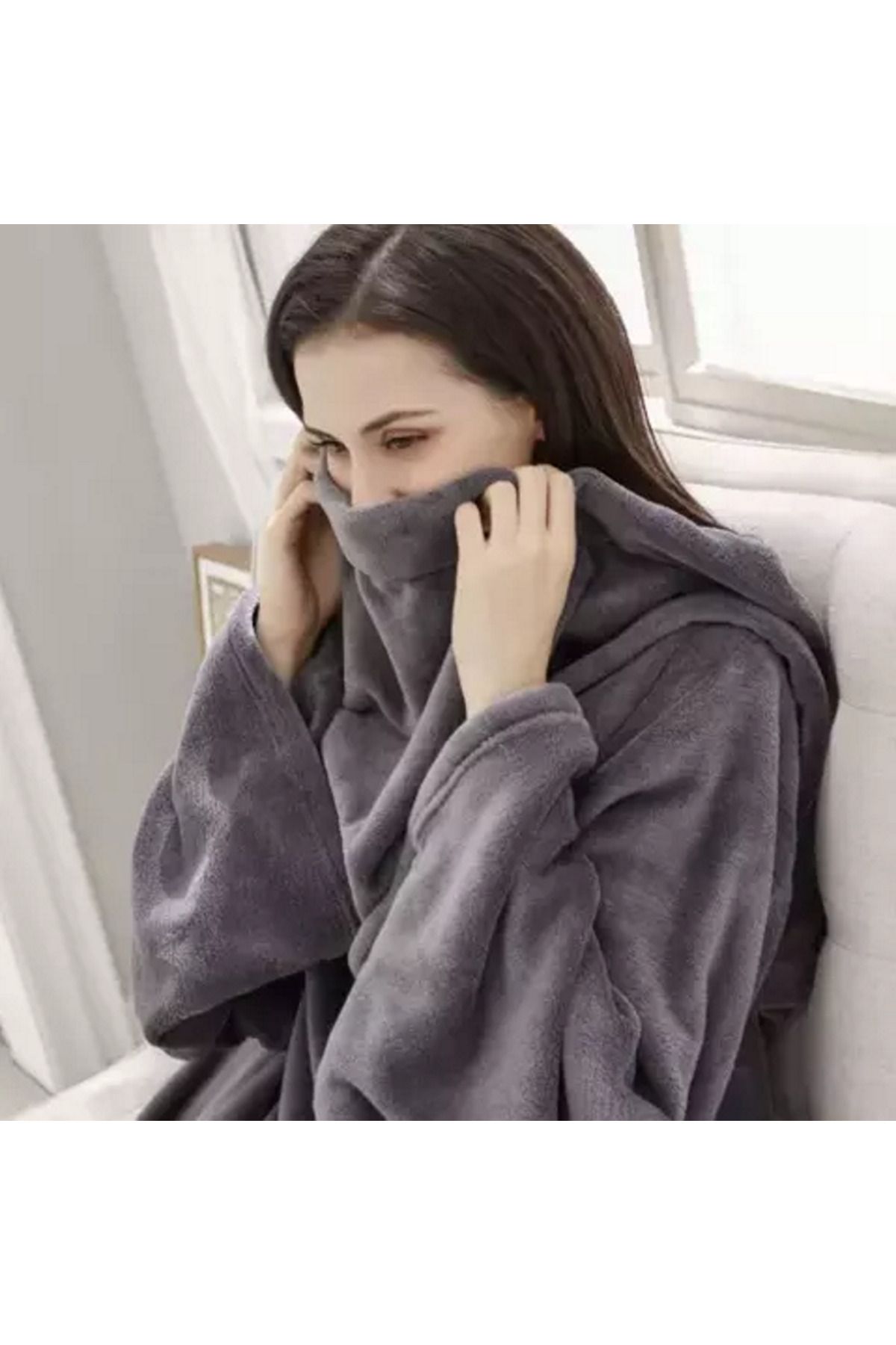 ideal STORE-idealSTORE Blanket with Sleeves, Dimensions 180 x 210 cm, Made of Soft and Comfortable Premium Material 4