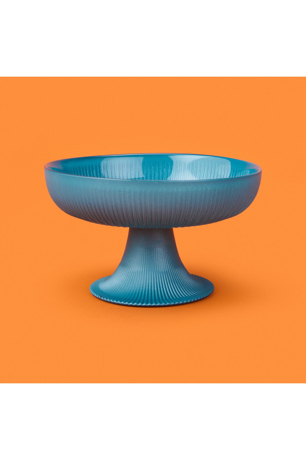 Evidea Kitchen Resital Tas Ayaklı Kase - Mavi - 15,5 cm