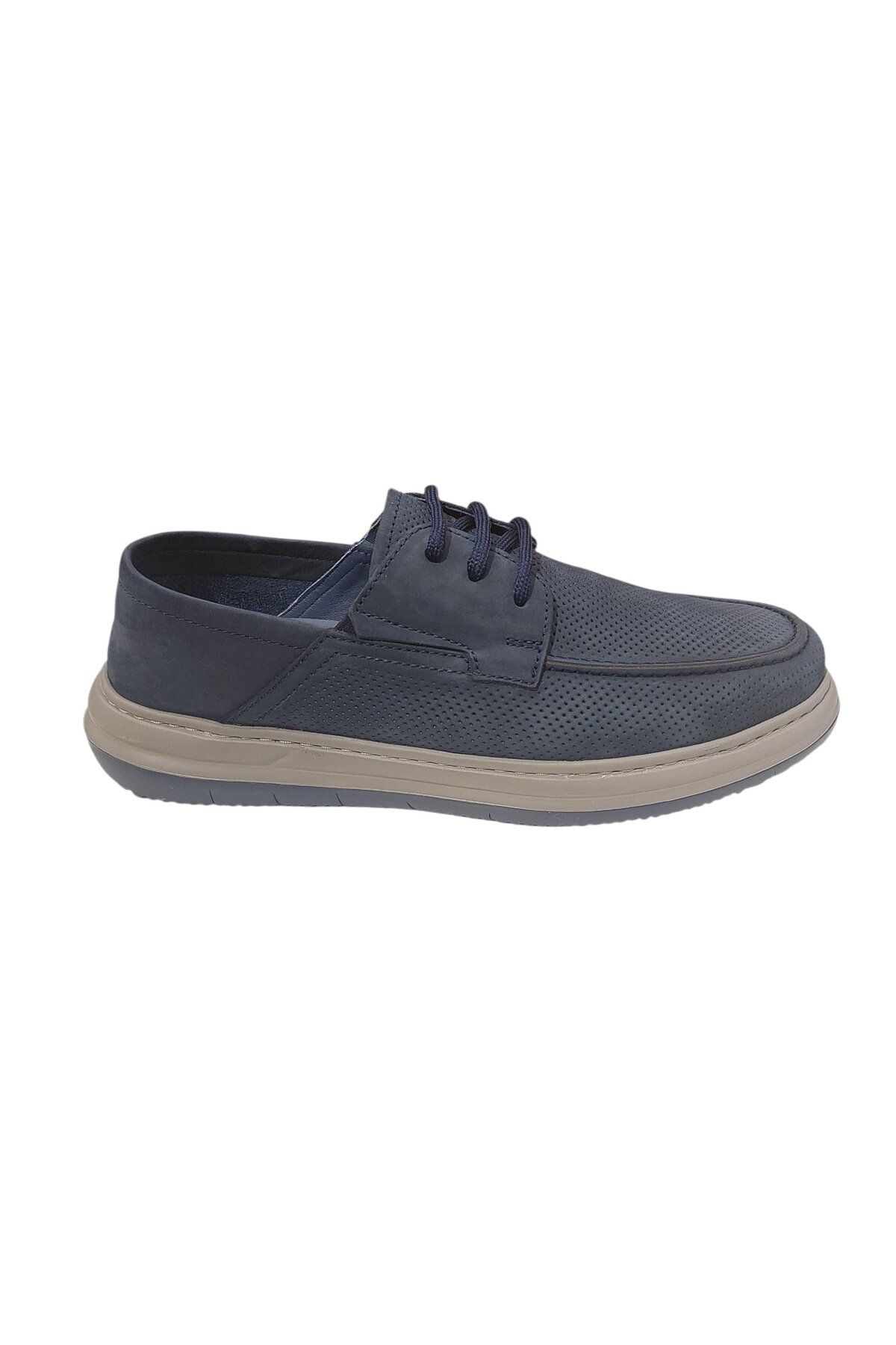 Greyder 64695 Lacivert Nubuk Hakiki Deri Erkek Comfort Ayakkabı