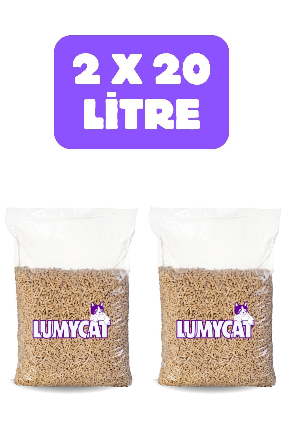 Elioure %100 Doğal Çam Peleti Kedi Kumu 40lt Tozsuz Çuval Gönderi 2x20 Litre
