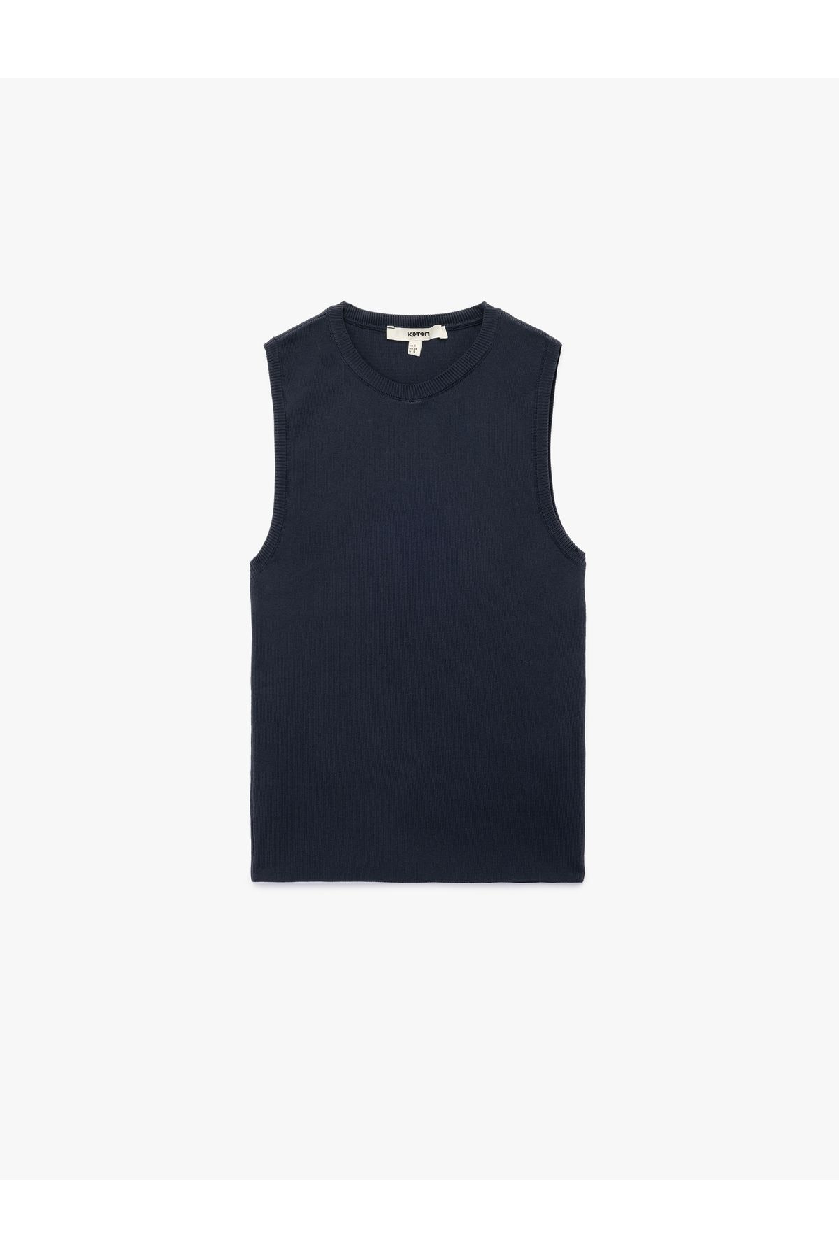 Koton Regular Fit Bisiklet Yaka Kolsuz Triko Bluz