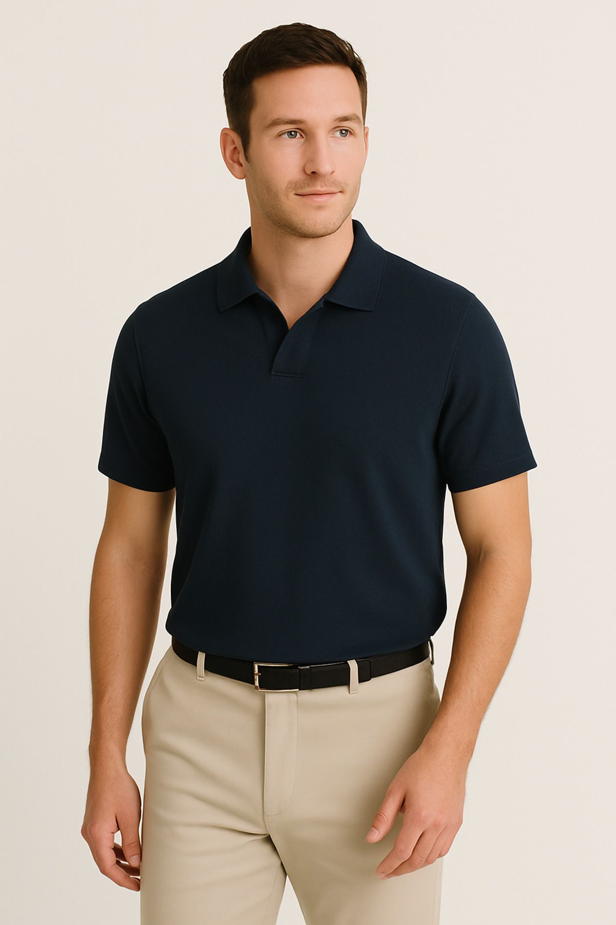 LACİVERTMEN Lacivertmen 2729 NavySmart Erkek Pike Dokulu Polo Yaka T-Shirt