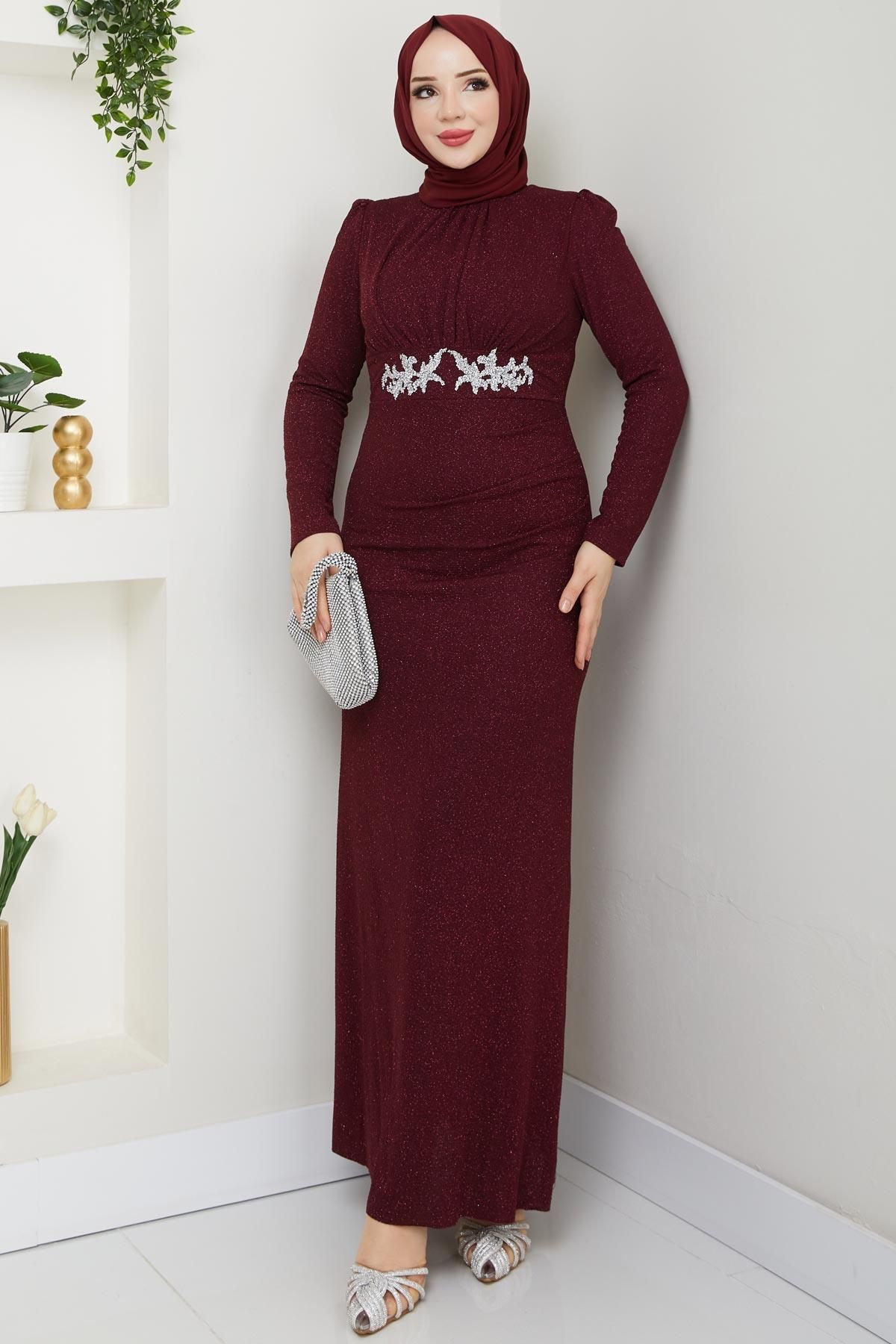 Modaviki Bahar Abiye Bordo ESM04