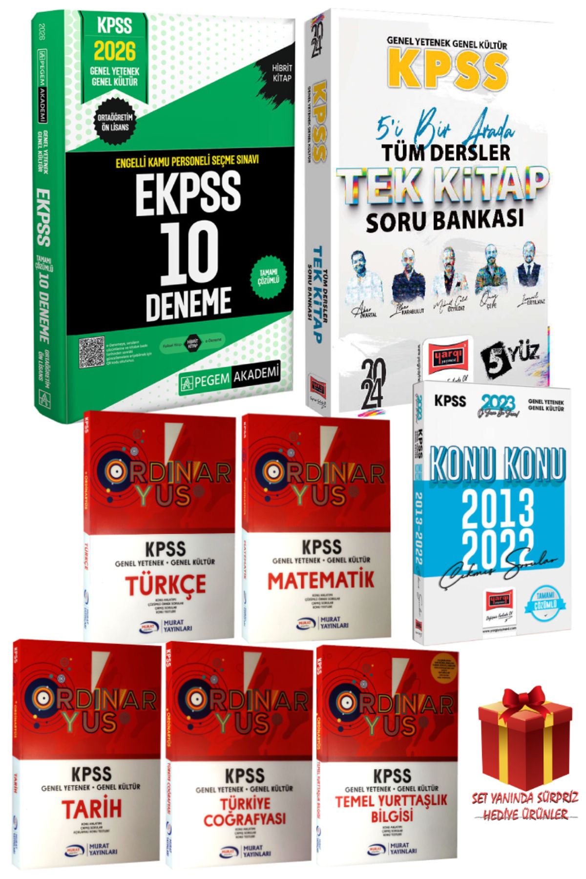 Pegem Akademi Yayıncılık 2026 Pegem EKPSS 10 Deneme+GYGK Soru Bankası+Yargı GYGK Konu Anlatım Seti+GYGK Çıkmış Sorular