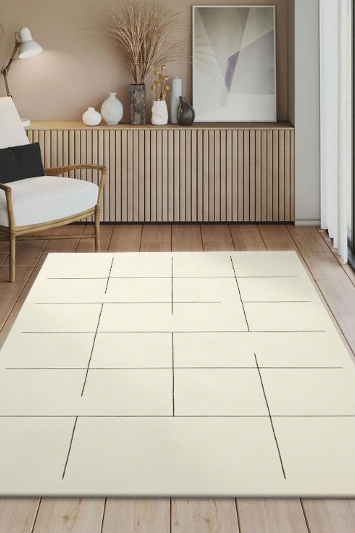 DERAS HOME Dijital Baskı Yıkanabilir Kaymaz Taban Salon Halısı Yolluk
