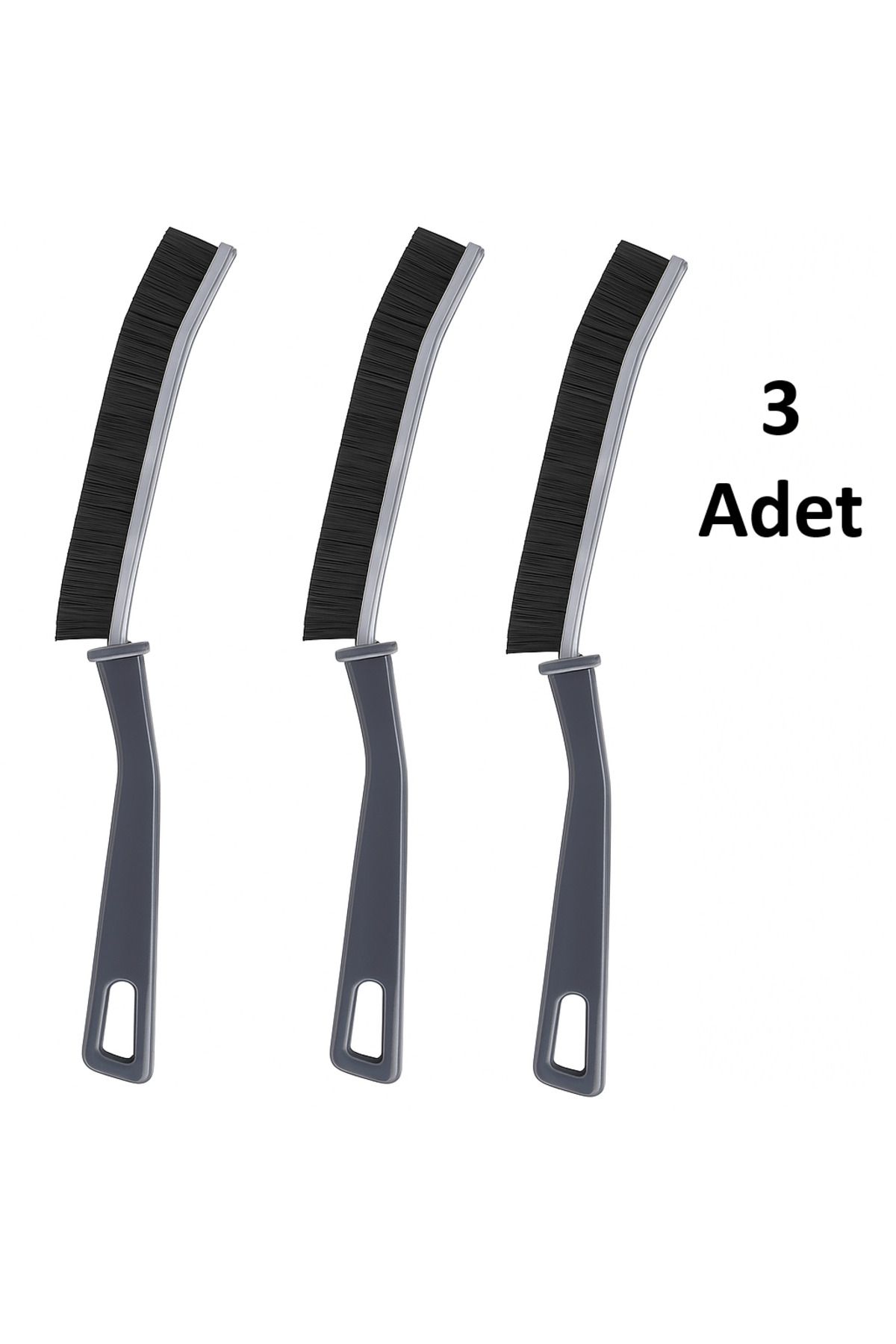 Trendpazarım 3'lü Sert Kıllı Temizlik Fırçası – Ergonomik Saplı, 23 cm – Detay Temizlik İçin