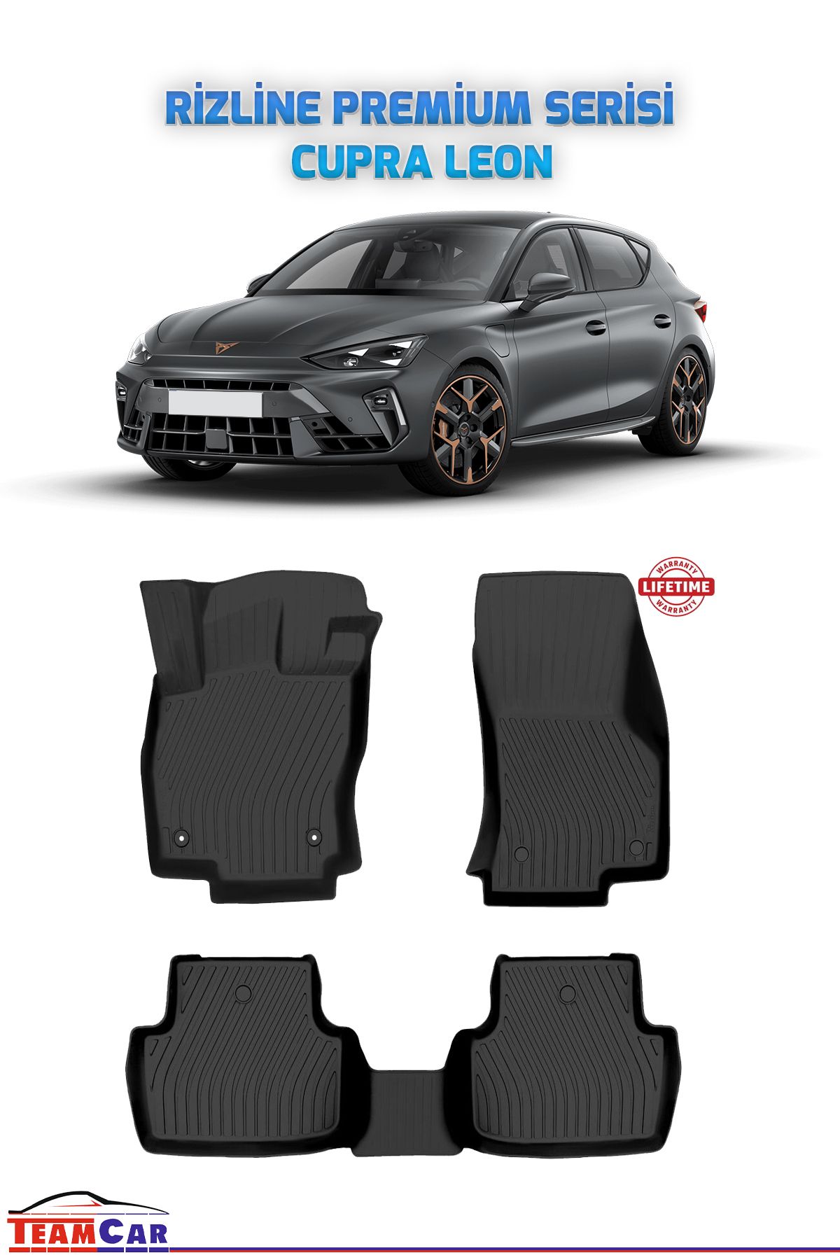 TEAMCAR Cupra Leon 2023 Sonrası Uyumlu Premium Serisi Havuzlu Paspas
