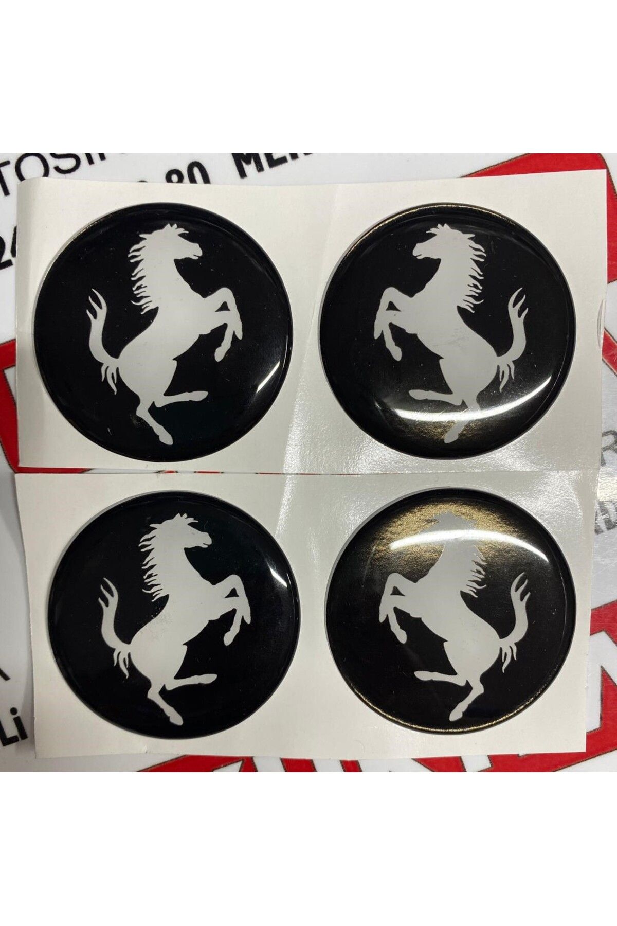 Şanlı Ferrarı Siyah Slikonlu Sticker 4x