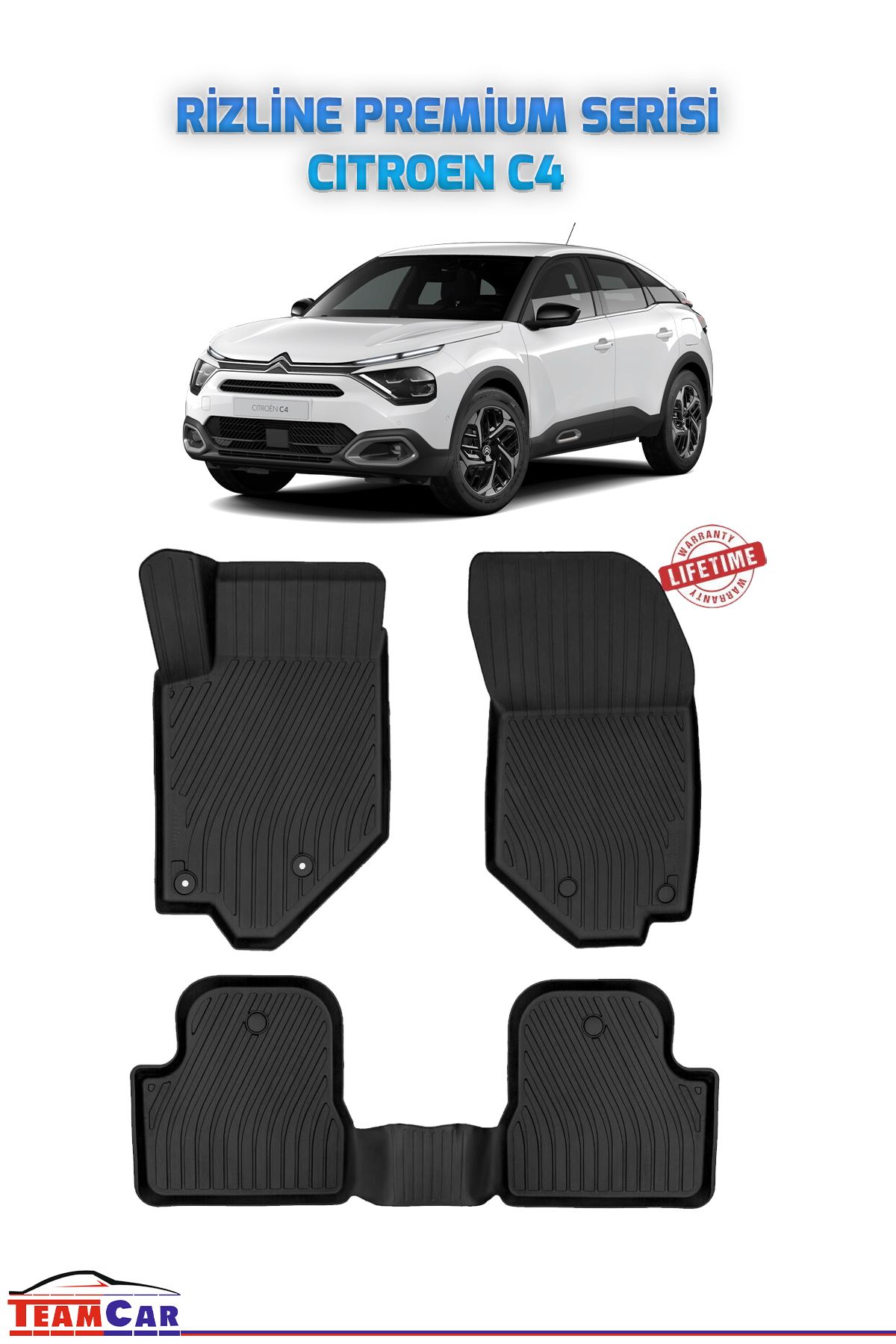 TEAMCAR Citroen C4 2021 Sonrası Uyumlu Premium Serisi Havuzlu Paspas