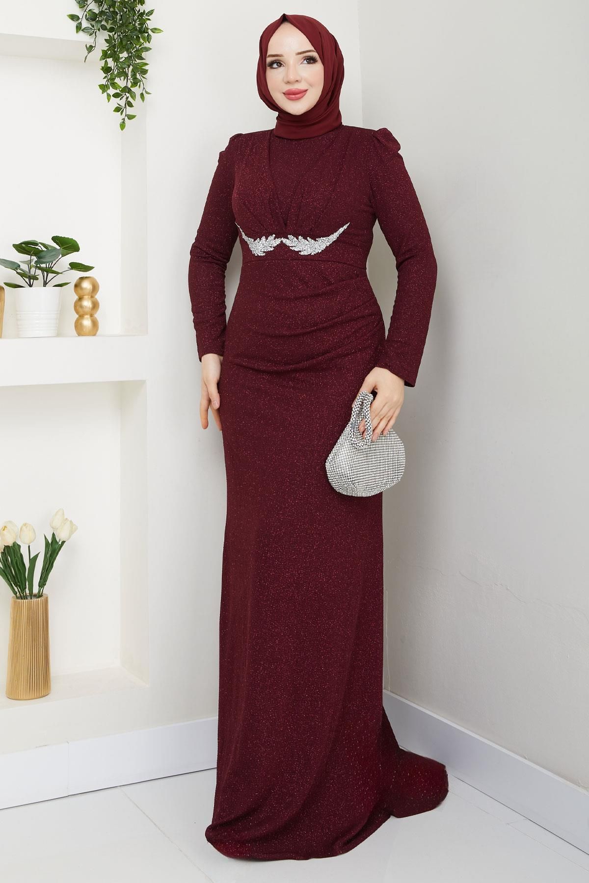 Modaviki Nergis Abiye Bordo ESM06