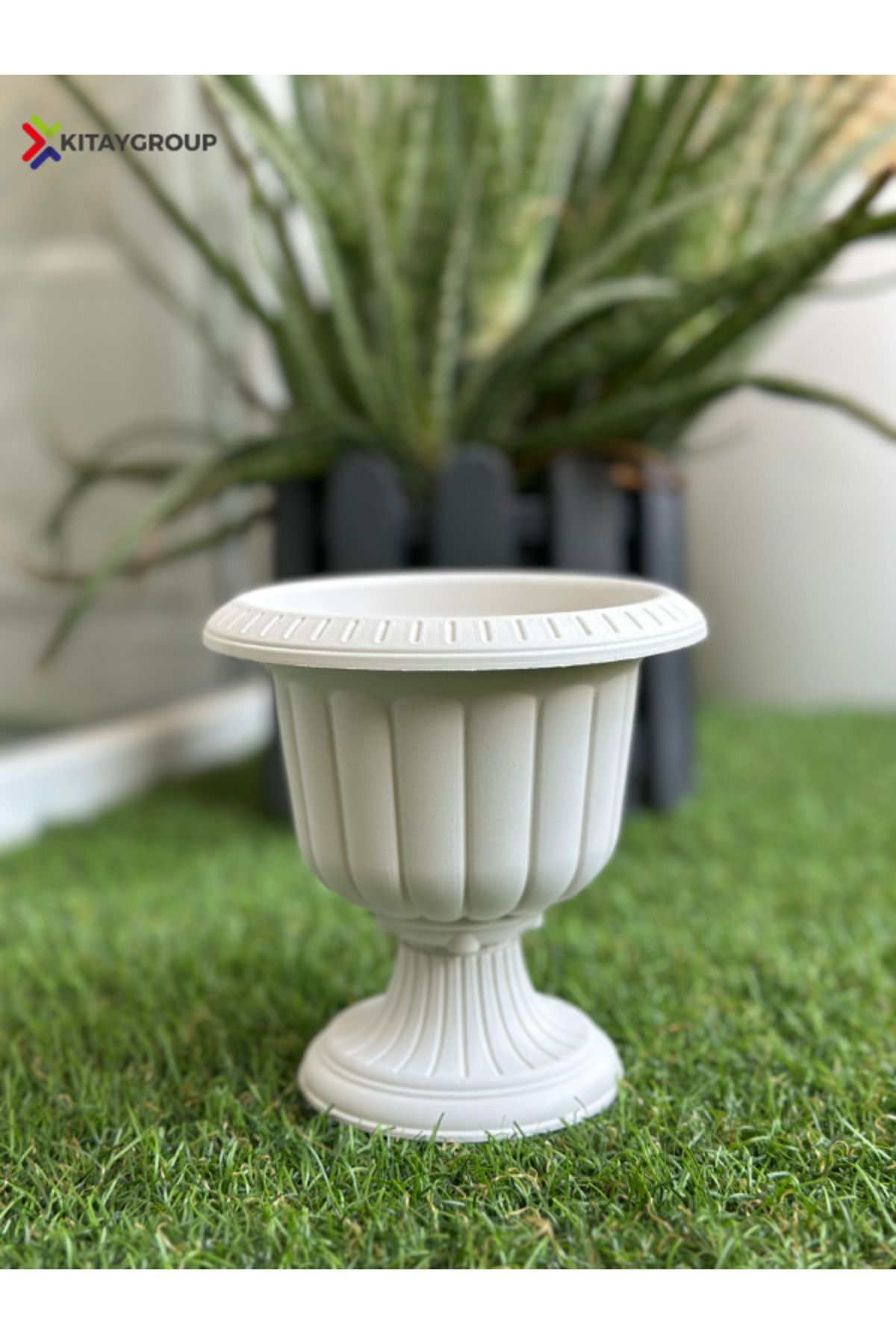 KıtayGroup Nergiz Dekoratif Salon Masa Saksı Mini Saksı 0,5 Litre Kırık Beyaz