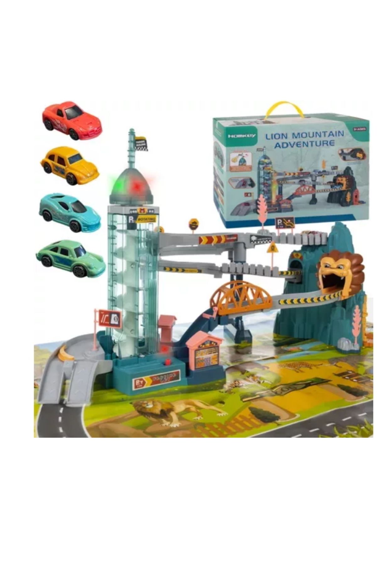 ideal STORE-Ideal STORE Lion Adventures Playset, interactive obstacle course, tower with automatic lift, incl. 8
