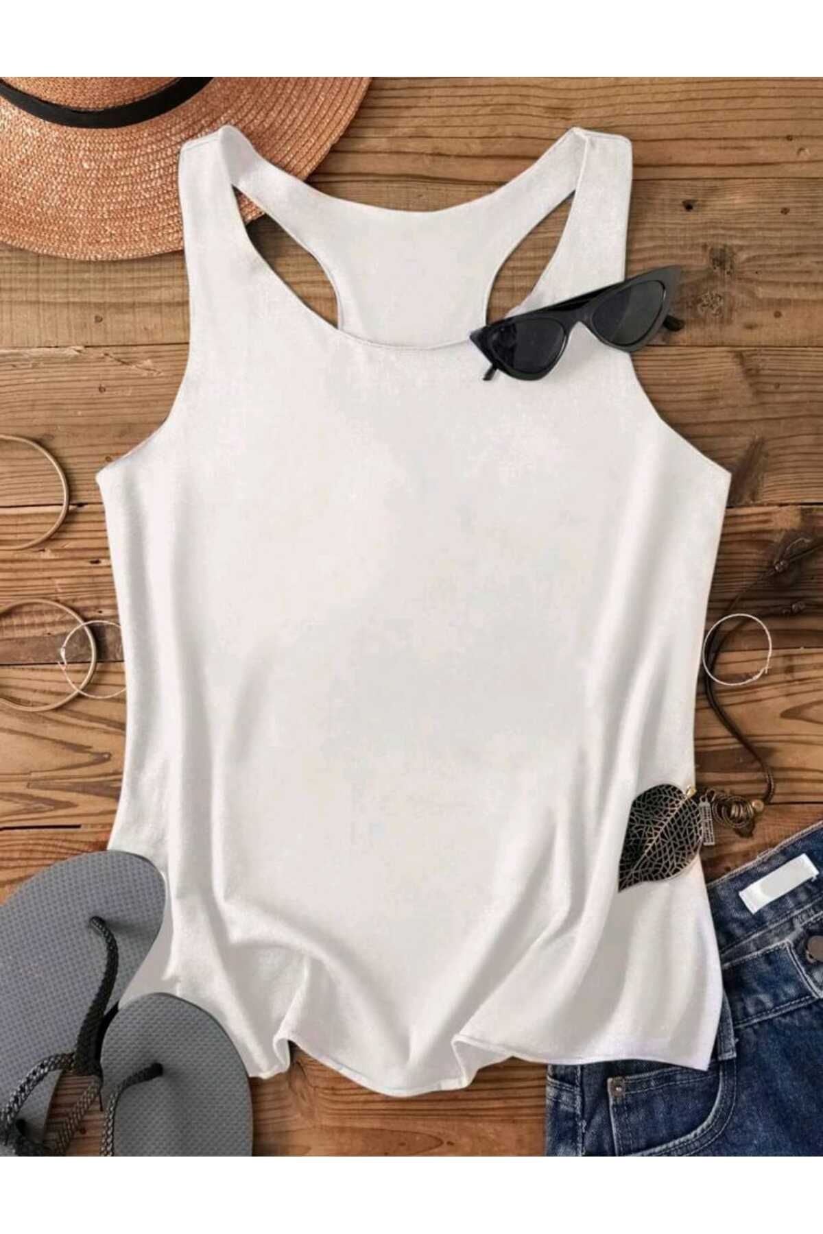 FAVORİST Kadın Yüzücü Atlet Tshirt Düz Baskısız Yeni Sezon