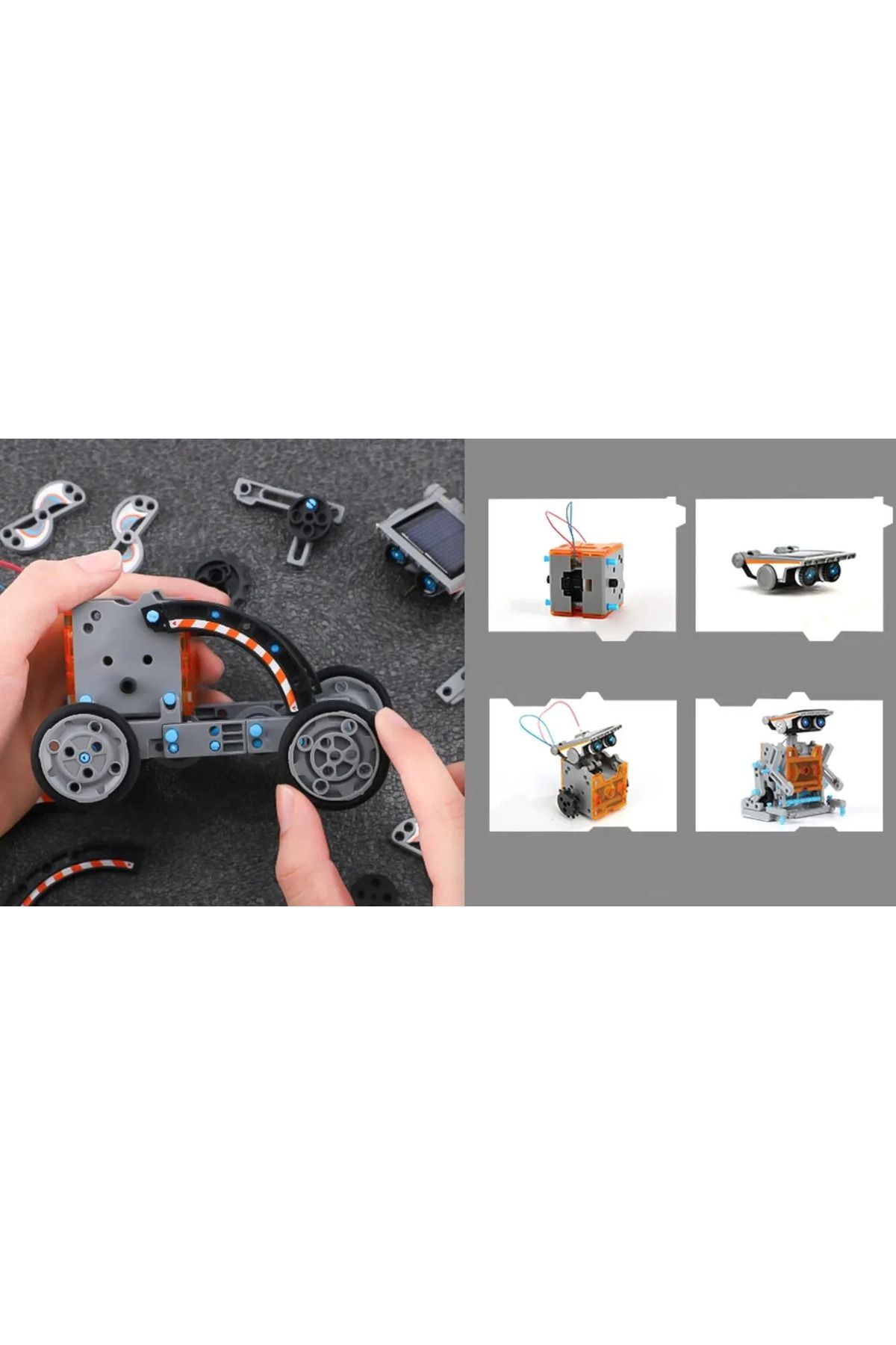 ideal STORE-idealSTORE 13in1 Energetic Robot Educational Creation Set, Includes Solar Panel, Possibility to 7