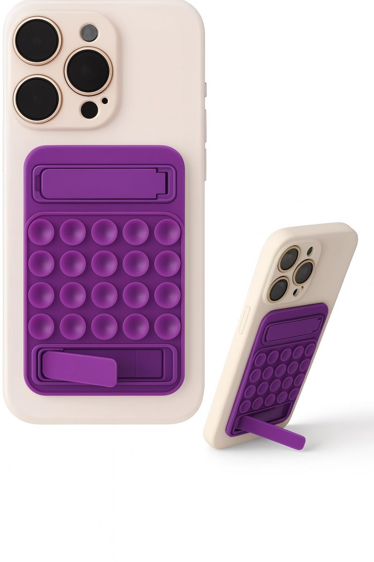 Coverzone Dikdörtgen Vantuzlu Telefon Tutucu Stand Olan Silikon Yumuşak Telefon Standı Geniş Kullanım Alanı