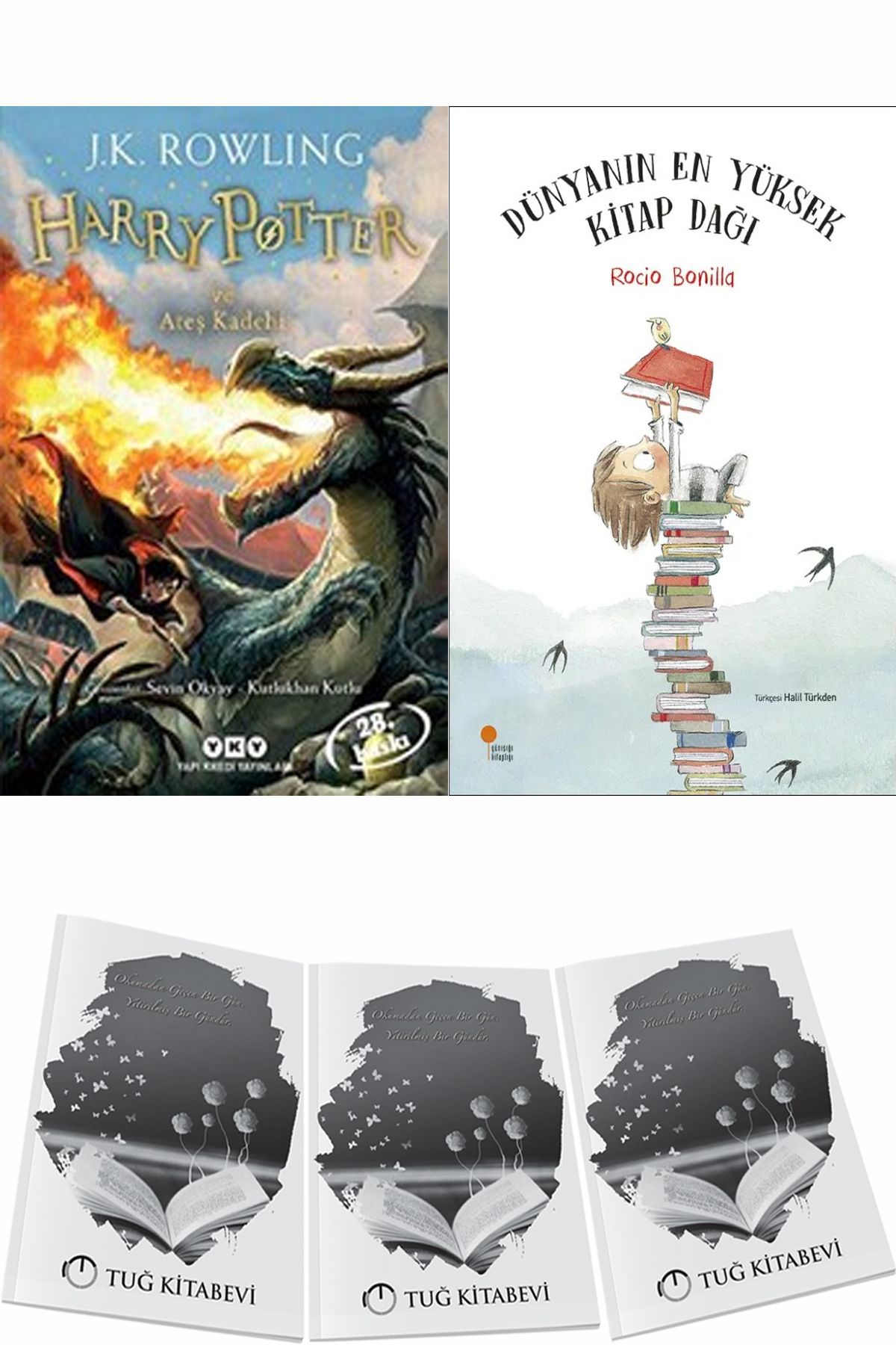 Yapı Kredi Yayınları Harry Potter ve Ateş Kadehi ve Dünyanın En Yüksek Kitap Dağı + Hediyeli