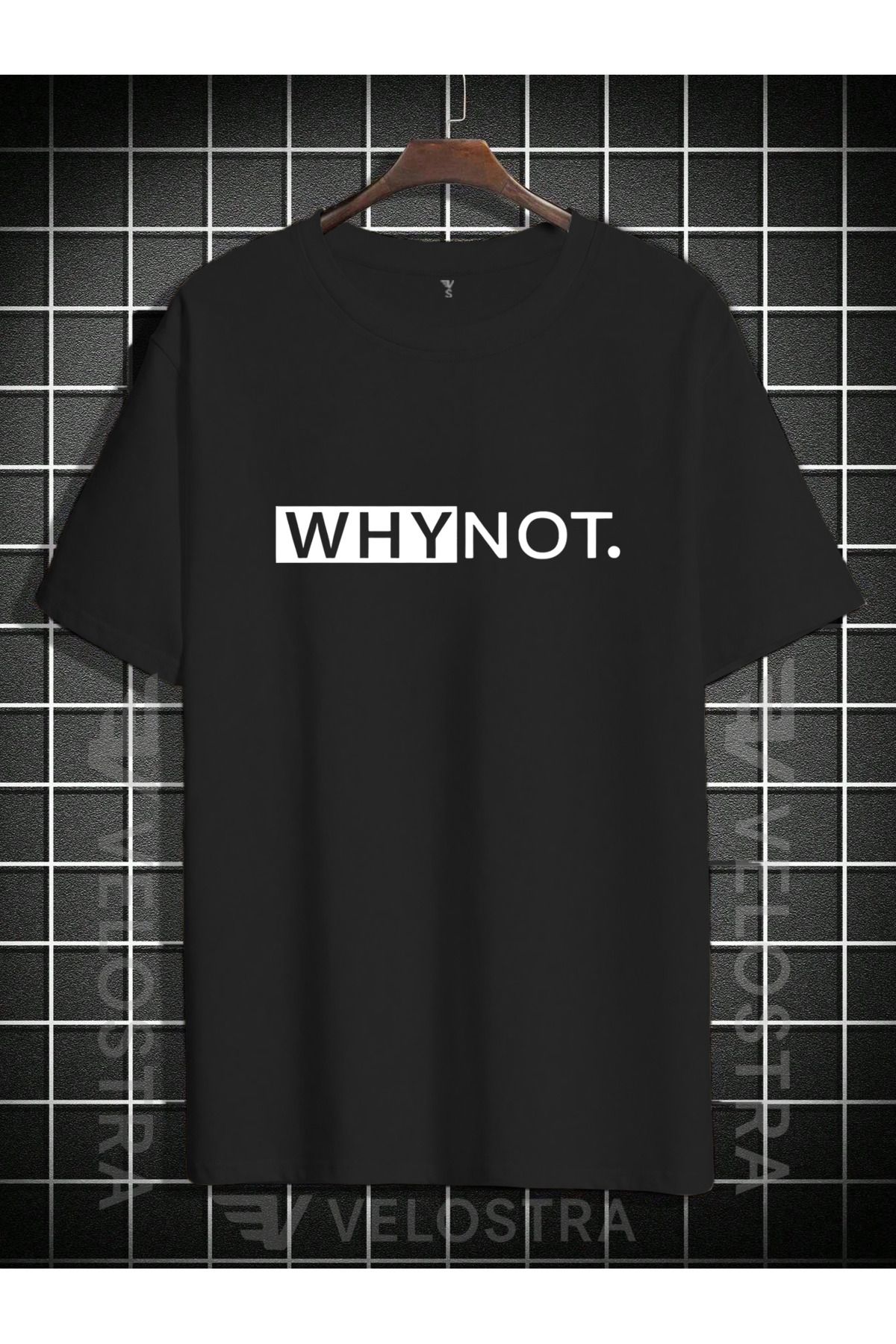Velostra Unisex Why Not Baskılı Oversize T-shirt