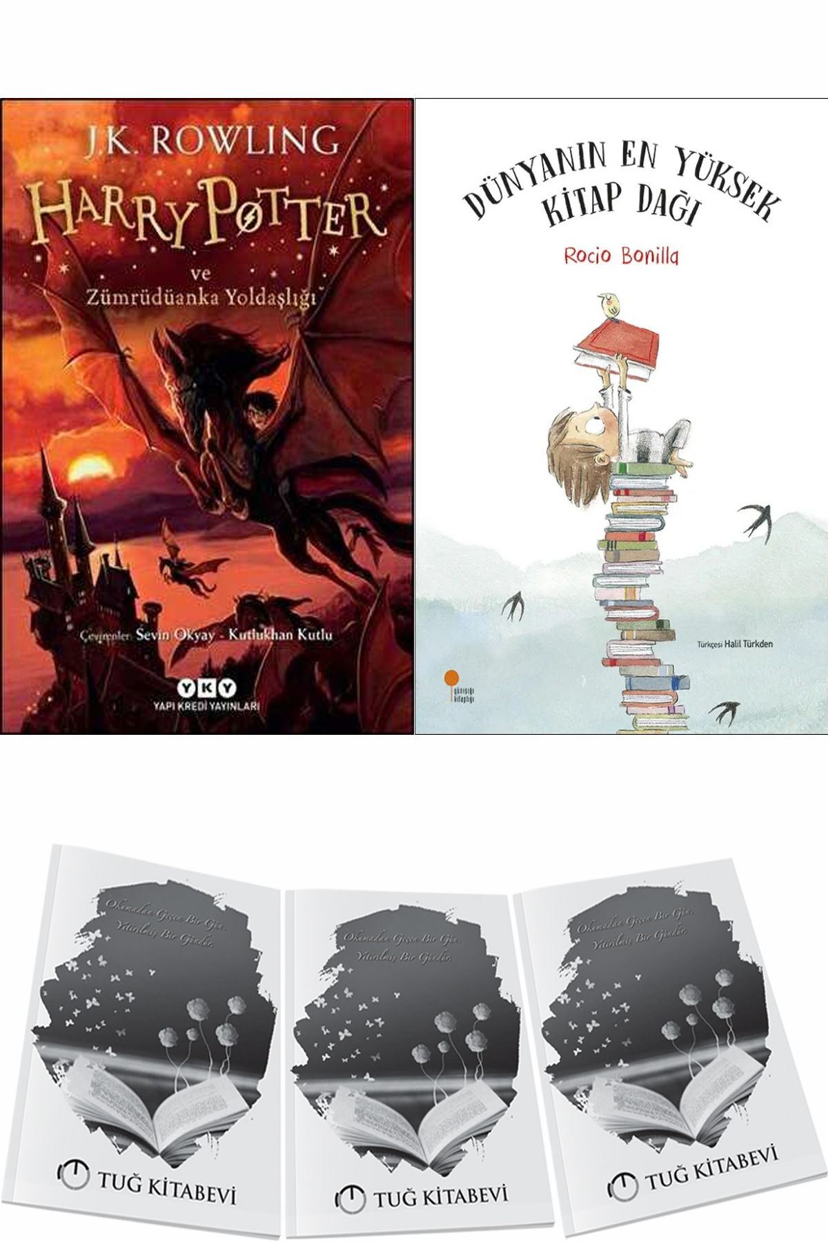 Yapı Kredi Yayınları Harry Potter ve Zümrüdüanka Yoldaşlığı ve Dünyanın En Yüksek Kitap Dağı + Hediyeli