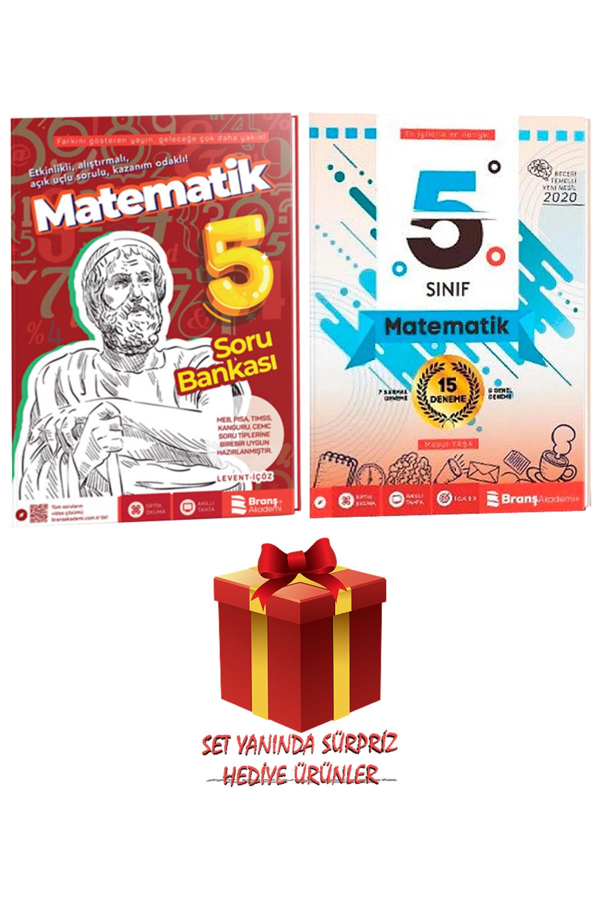 Branş Akademi 5. Sınıf Matematik Soru Bankası + Matematik 15 Deneme + Hediye