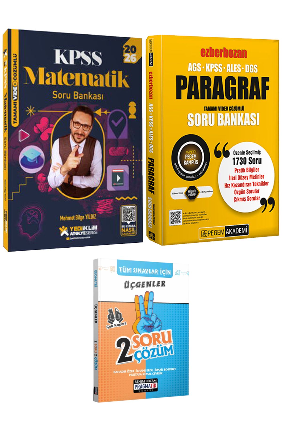 Yediiklim Yayınları Mehmet Bilge Yıldız | 2026 KPSS Matematik Soru Bankası+AGS-KPSS-ALES-DGS Ezberbozan Paragraf Soru B.