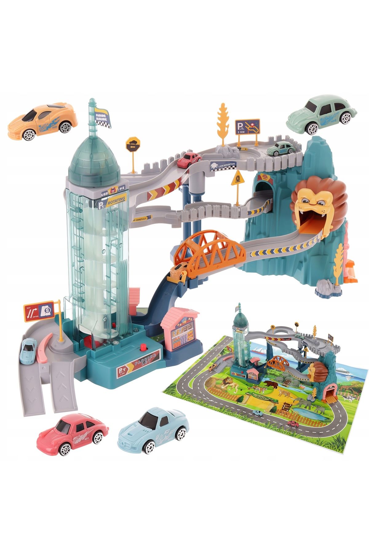 ideal STORE-Ideal STORE Lion Adventures Playset, interactive obstacle course, tower with automatic lift, incl. 5