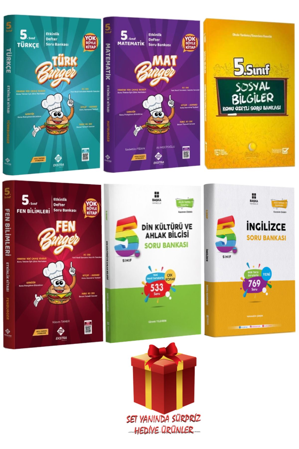 Ekstra Yayıncılık 5.Sınıf Tüm Dersler Soru Bankası:Türkçe+Matematik+Sosyal Bilgiler+Fen Bilimler+Din Kültürü+İngilizce