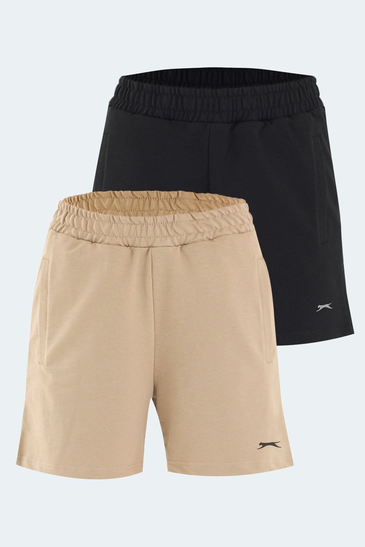 Slazenger RAMLAH 2 li Set Kadın Şort Siyah - Bej