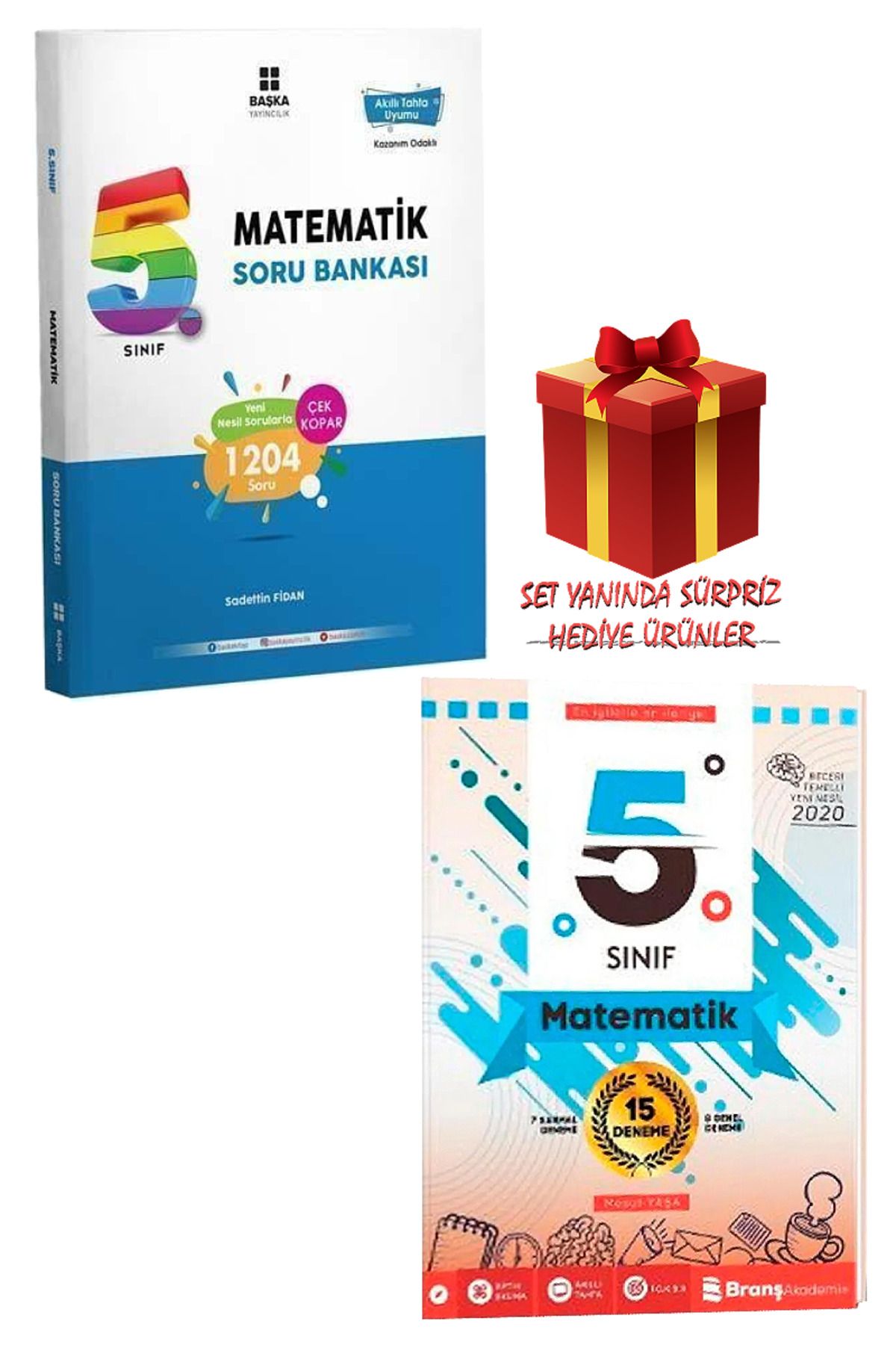 Başka Yayıncılık 5. Sınıf Matematik Soru Bankası + Matematik 15 Deneme + Hediye