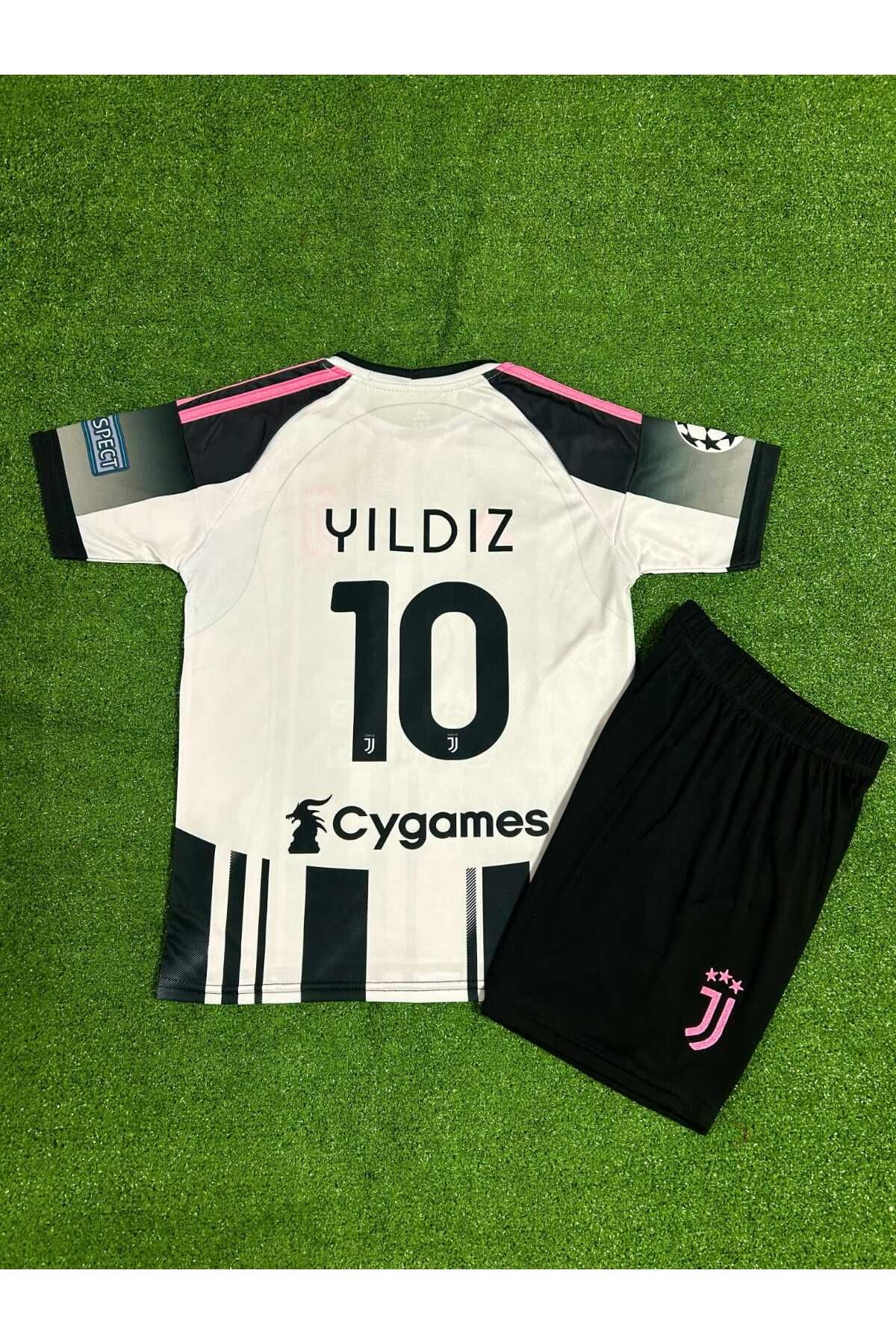 BARBITOS Juventus 2025/26 Yeni Sezon Kenan Yıldız İç Saha Çocuk Forması-balack (Yeni)