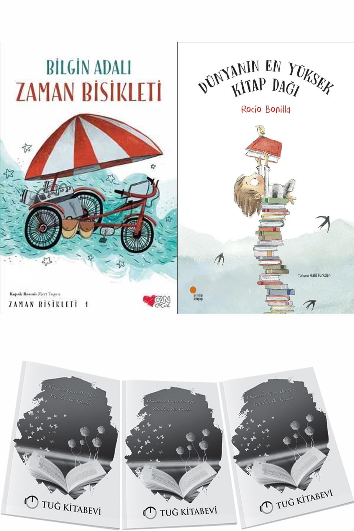 Can Yayınları Zaman Bisikleti 1 ve Dünyanın En Yüksek Kitap Dağı + Hediyeli