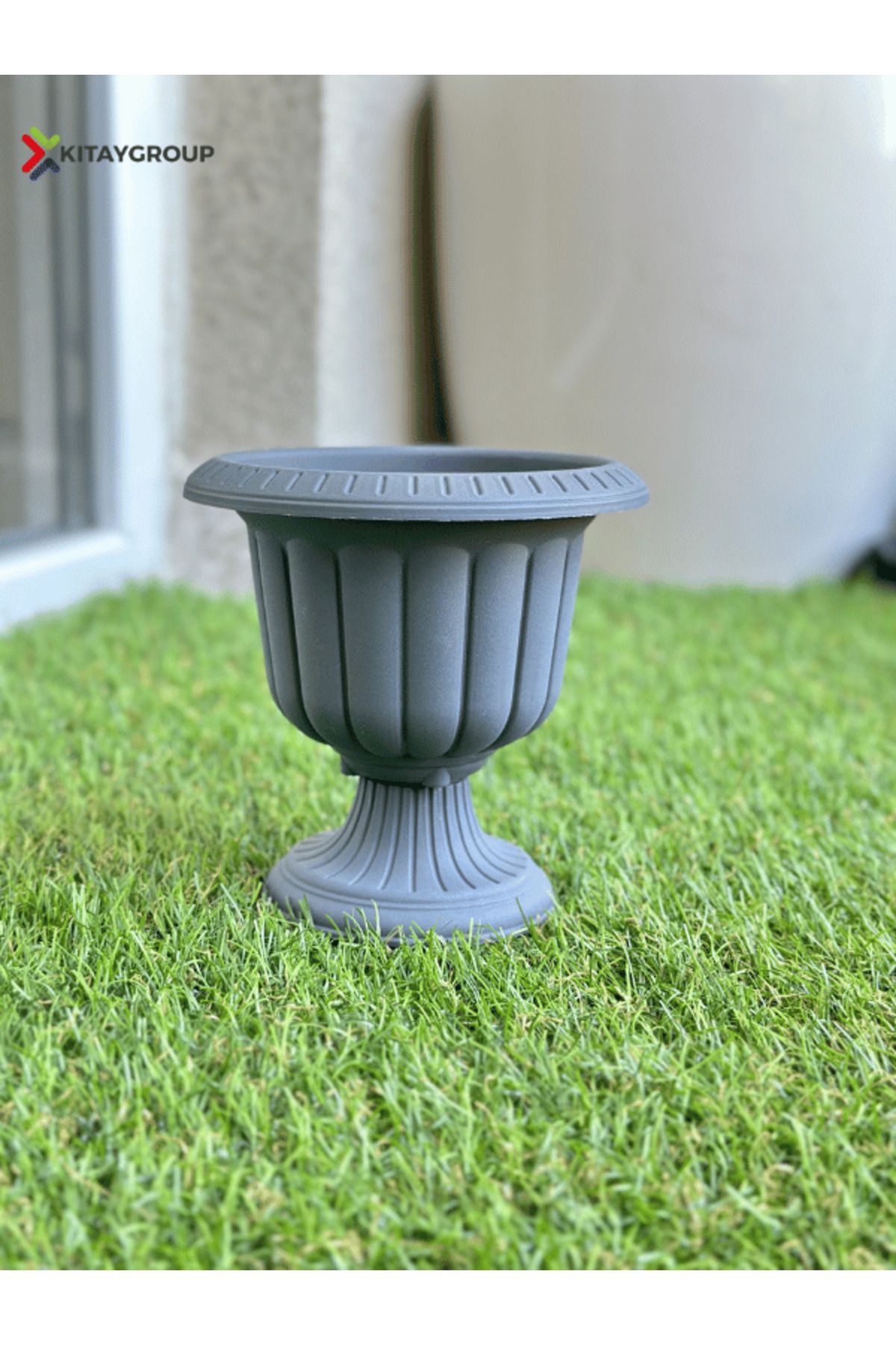 KıtayGroup Nergiz Dekoratif Salon Masa Saksı Mini Kaktüs Saksı 1,5 Litre KOYU ANTRASİT