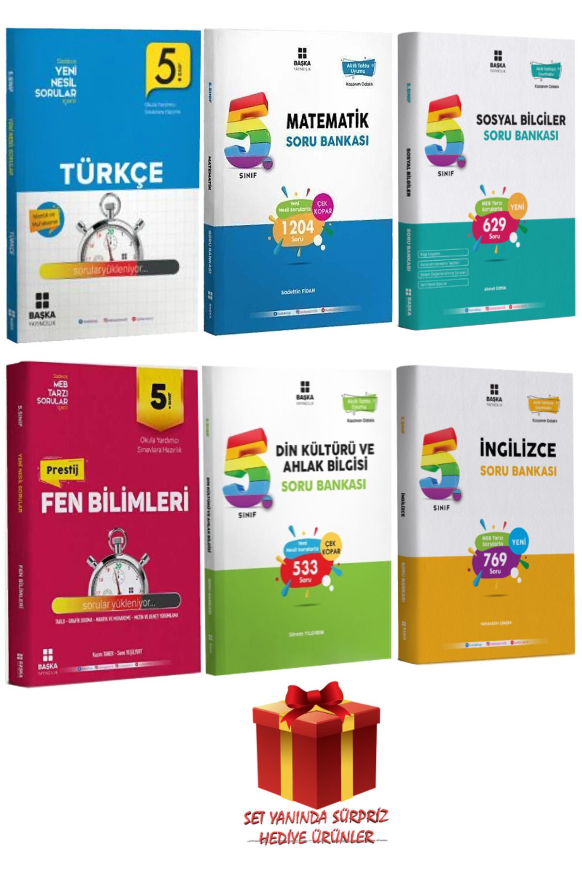 Başka Yayıncılık 5.Sınıf Türkçe+Matematik+Sosyal Bilgiler+Fen Bilimleri+Din Kültürü ve Ahlak Bilgisi+İngilizce Soru B