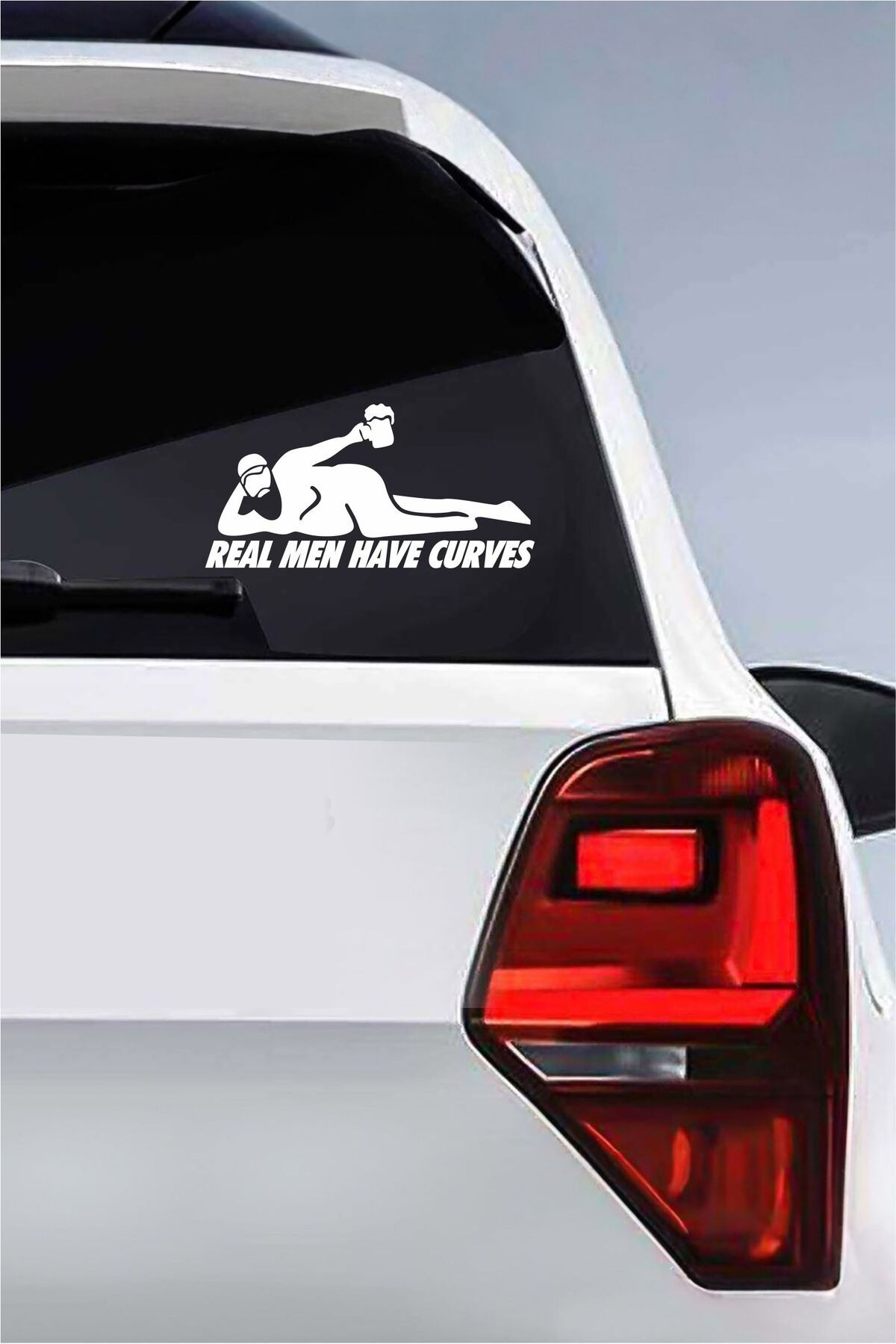Laputa Tükkan REAL MEN HAVE CURVES Yazılı Eğlenceli Oto Sticker,Laptop Sticker 20 cm