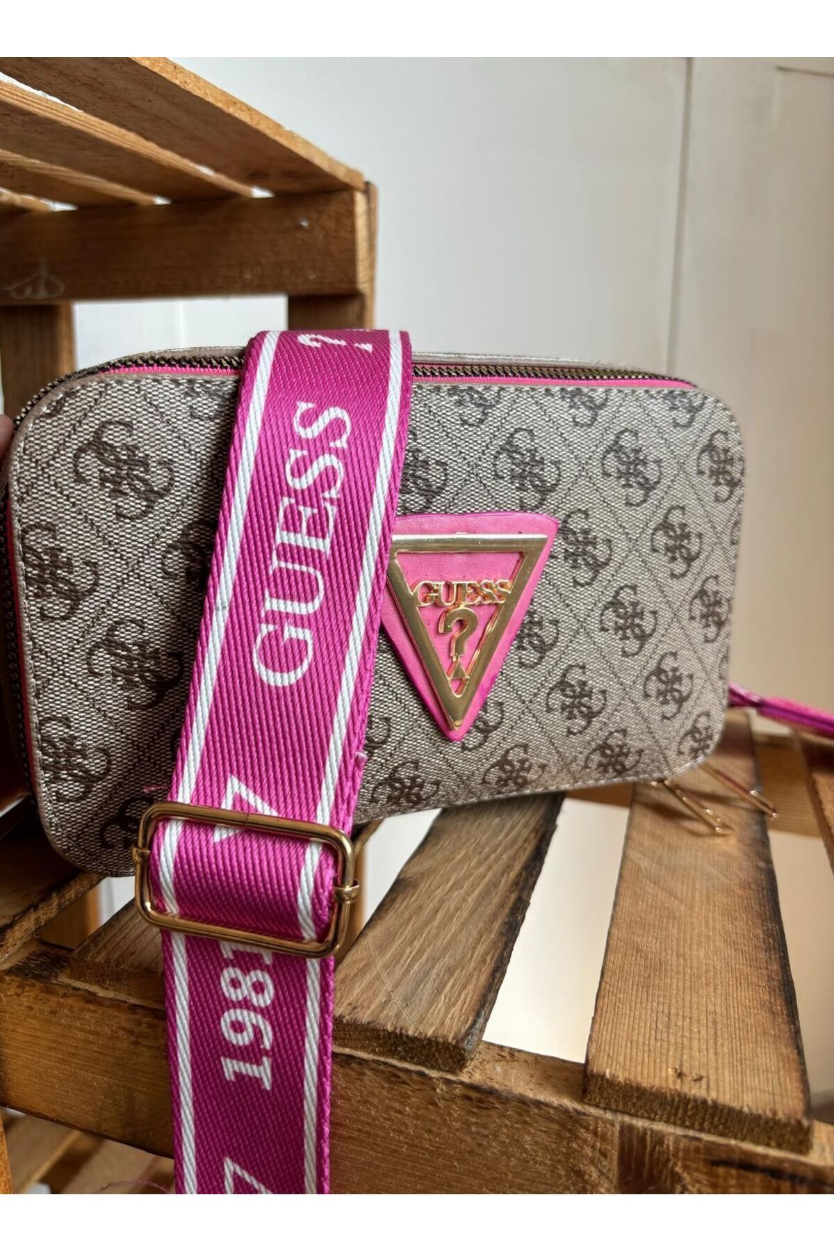 Butik Marka Model Kamin Askı Çanta-Pembe