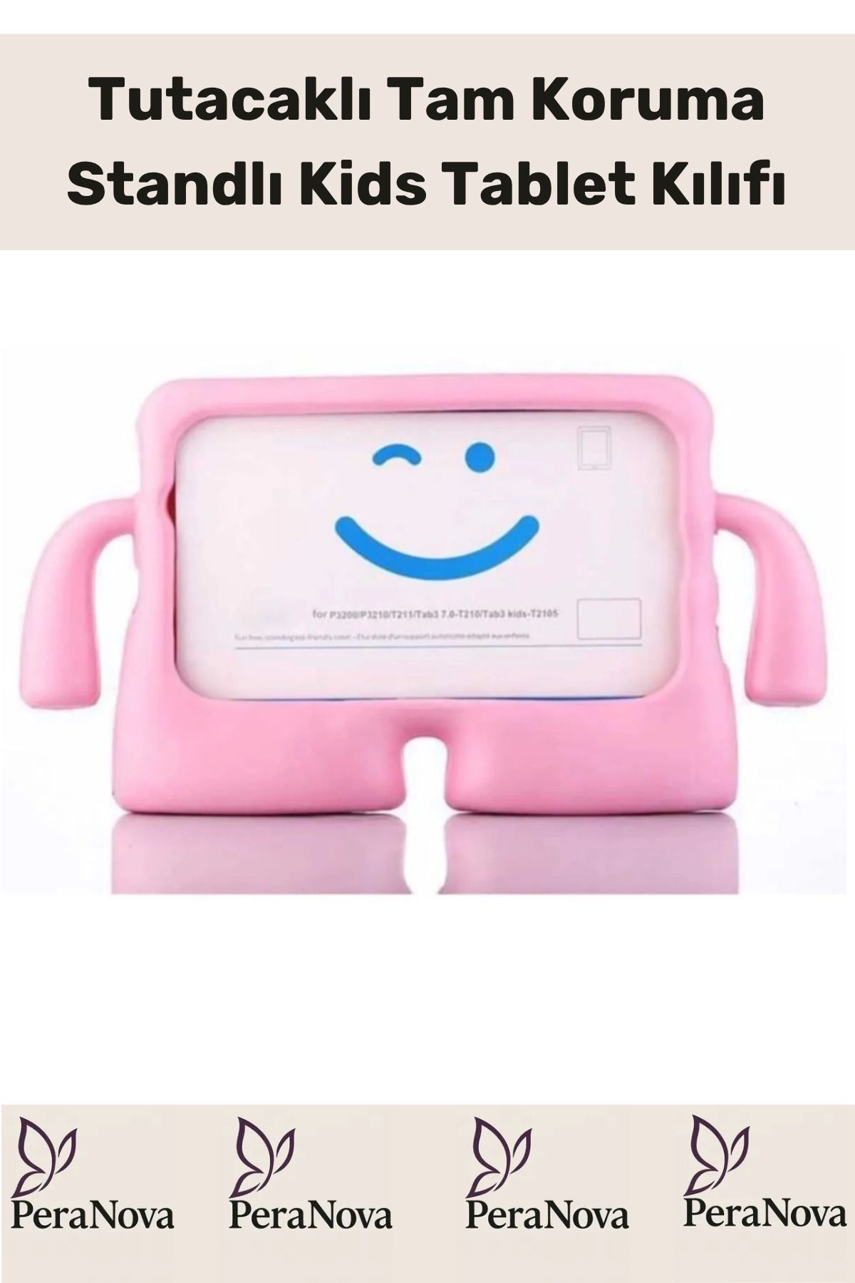 PeraNova Özel Seri Apple Samsung Uyumlu 8.7 Inç Yumuşak Dokulu Tutacaklı Tam Koruma Standlı Kids