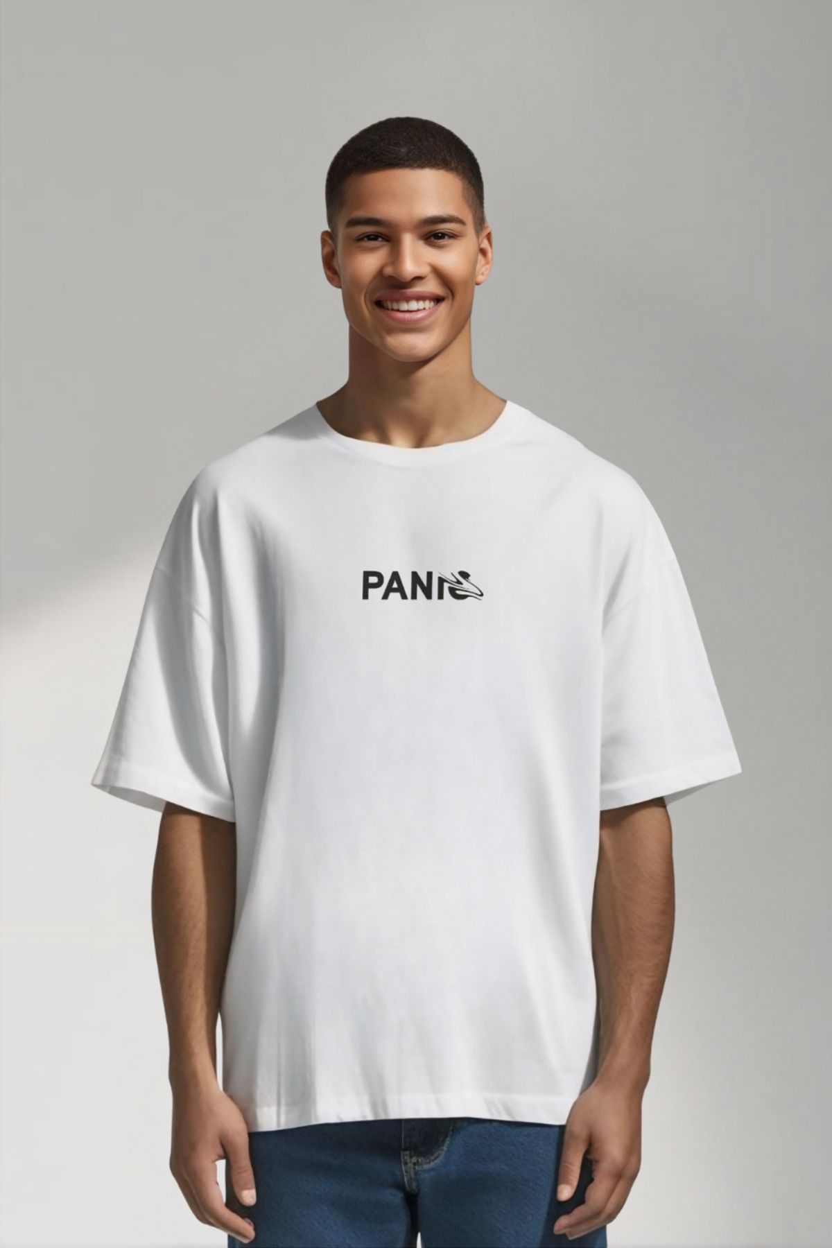 Butik Panic Oversize Pamuk Tişört – Minimal & Çarpıcı Tasarım