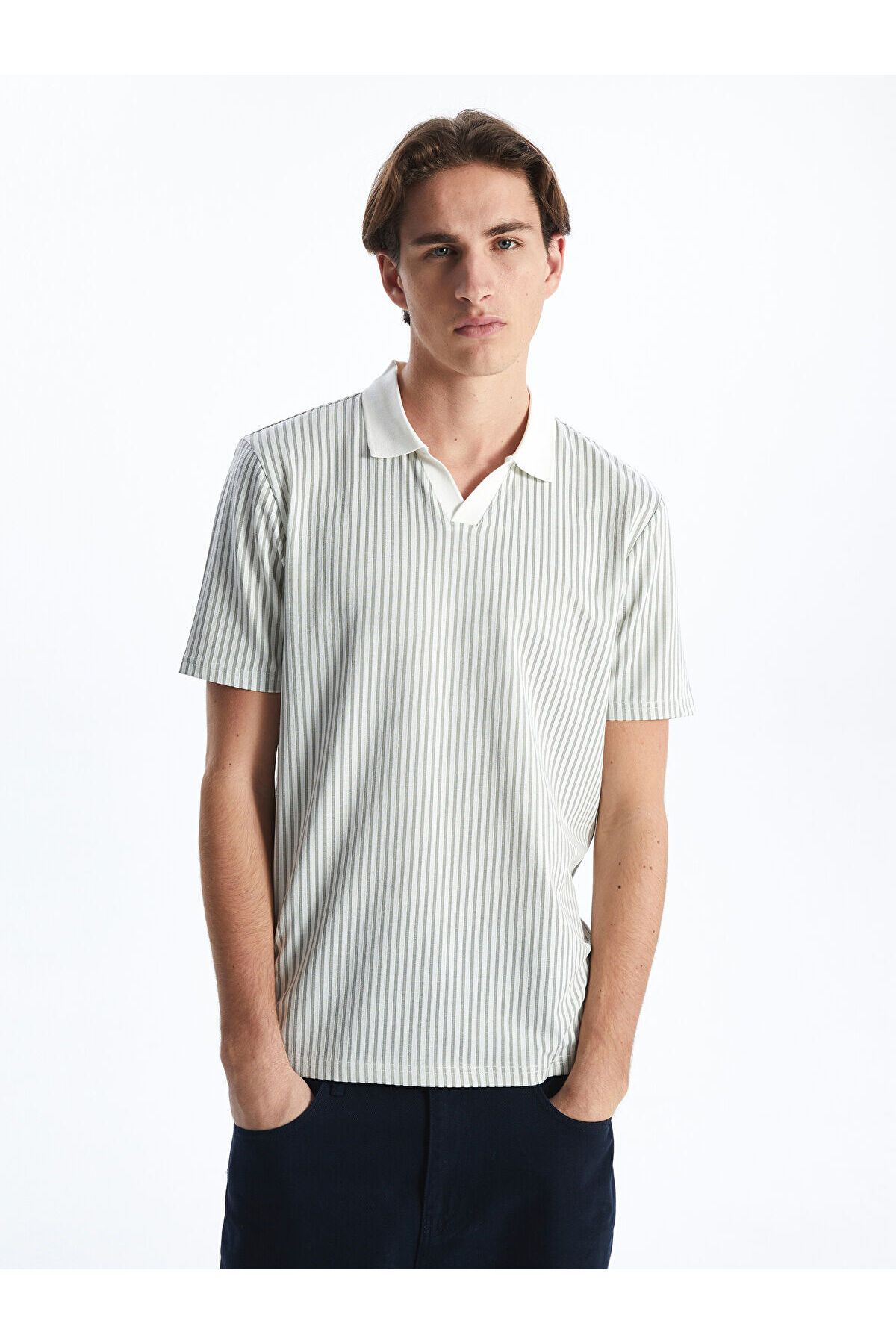 LC Waikiki Polo Yaka Çizgili Erkek Tişört