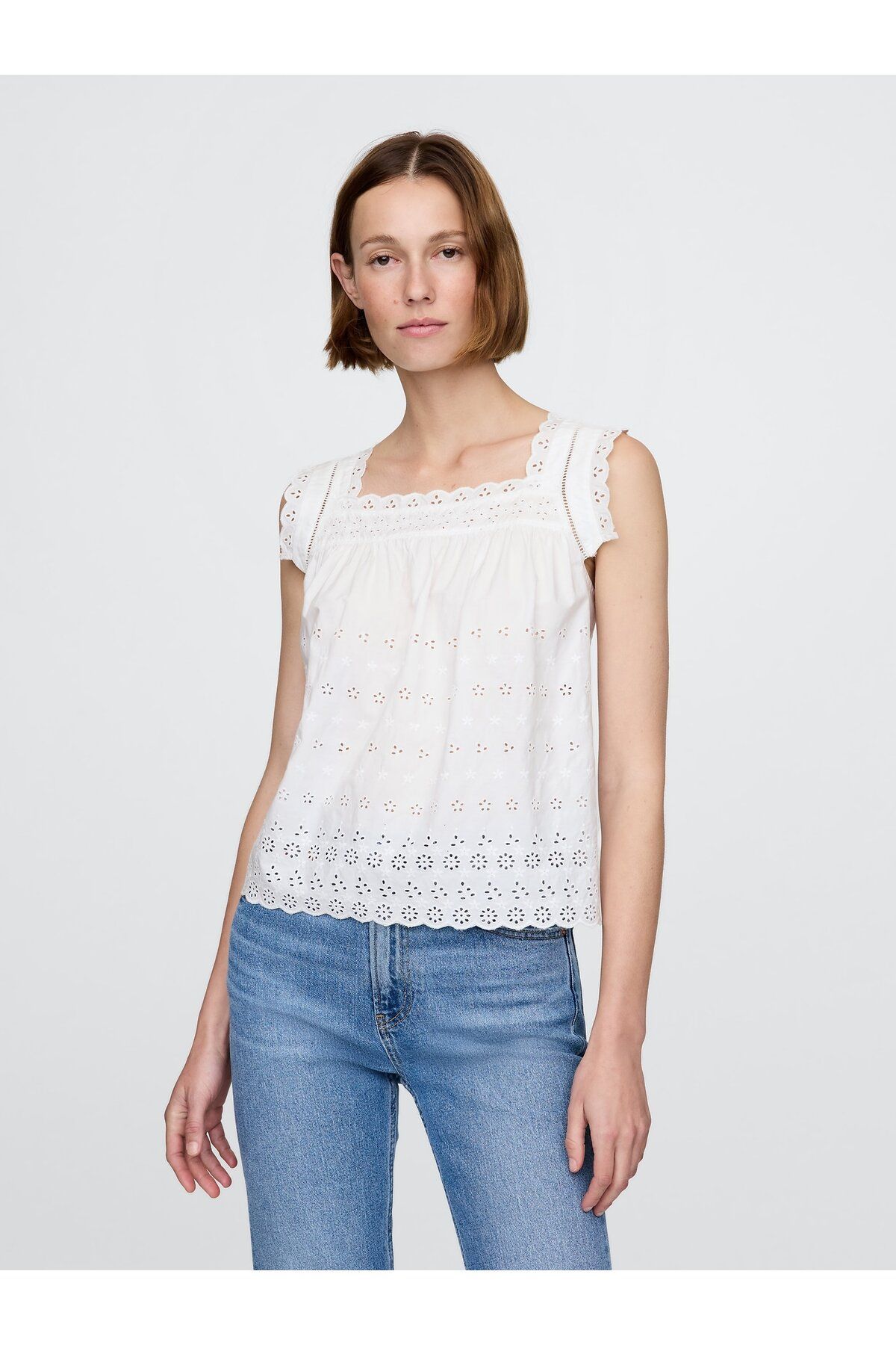 GAP Kadın Beyaz Gap × DÔEN Eyelet Bluz