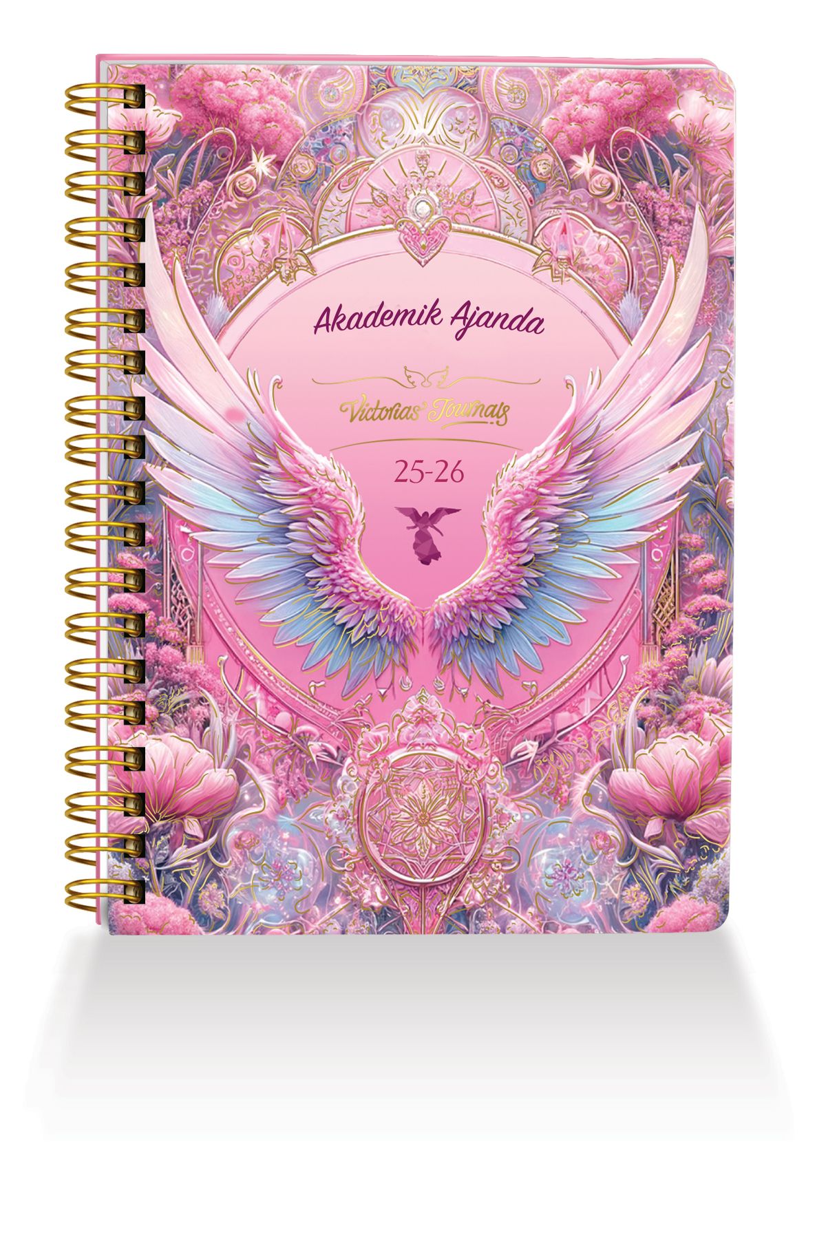 Victoria's Journals Celestial Wings Mistik Melek Kanatlı A5 Spiralli Akademik Ajanda 2025-2026 - Motivasyon Sayfalı