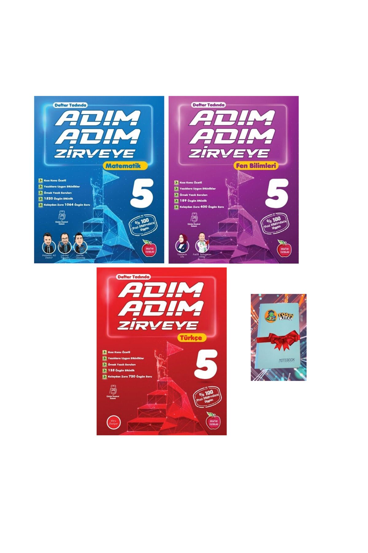 Newton Yayınları 5.Sınıf Adım Adım Zirveye MATEMATİK + FEN BİLİMLERİ + TÜRKÇE (YENİ) ( NOT DEFTERİ HEDİYE)