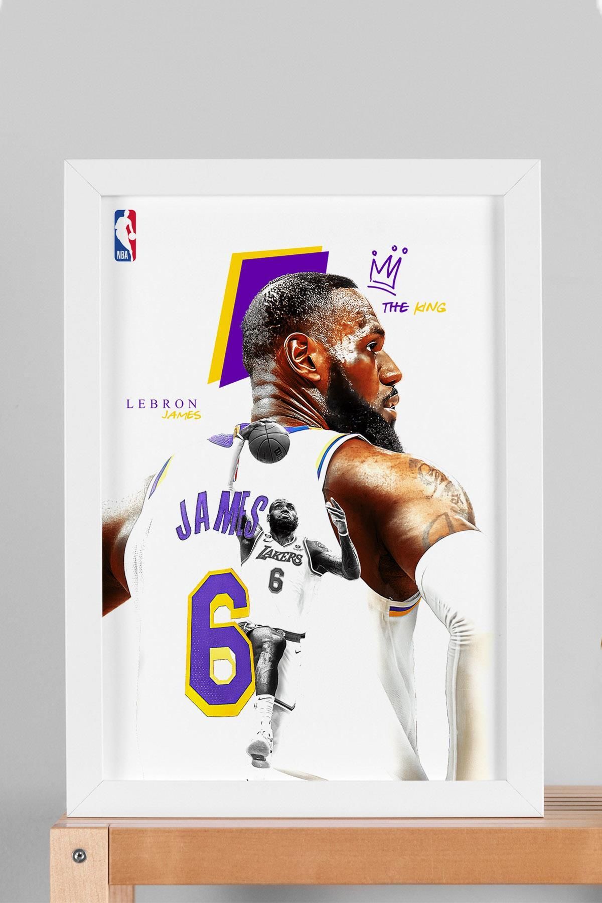 Saturn LeBron James Çerçeveli Tablo - The King NBA Posteri Tablo