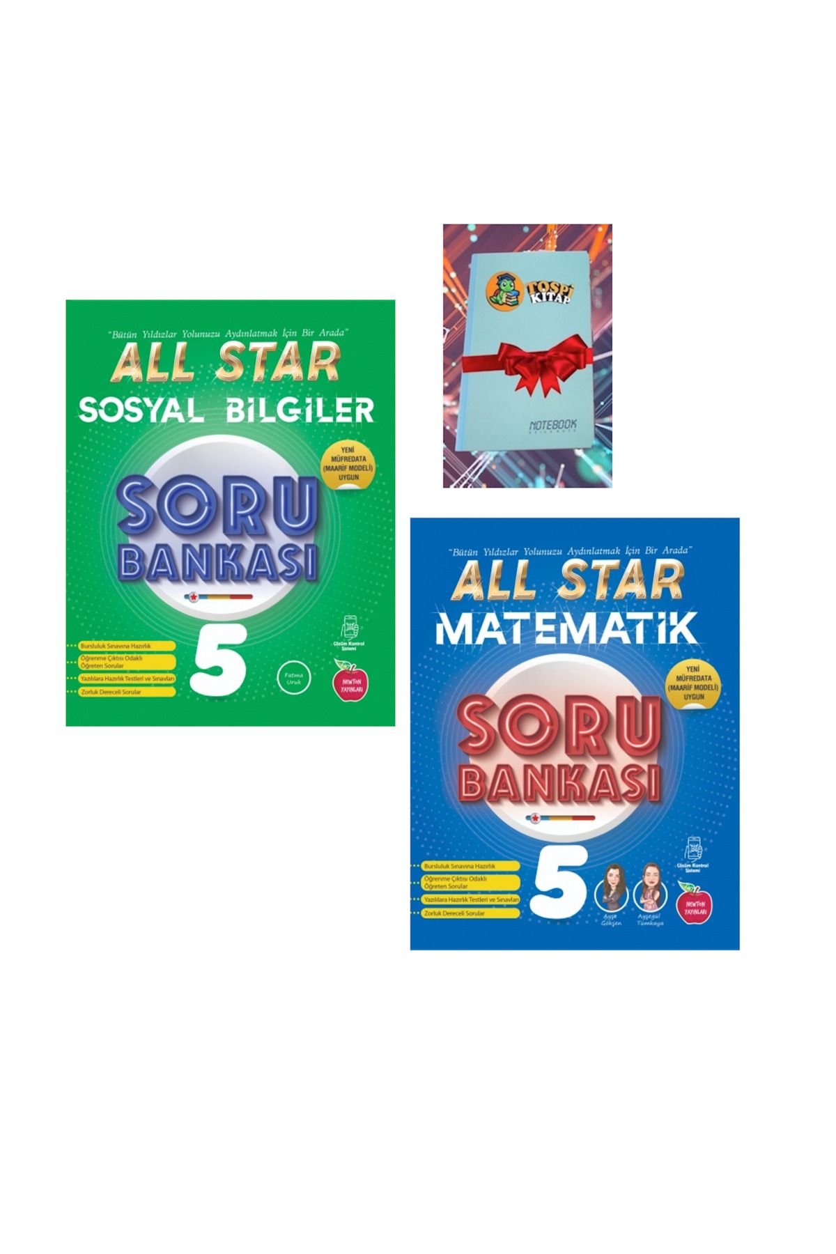 Newton Yayınları 5.All Star MATEMATİK + SOSYAL BİLGİLER Soru Bankası ( NOT DEFTERİ HEDİYE)