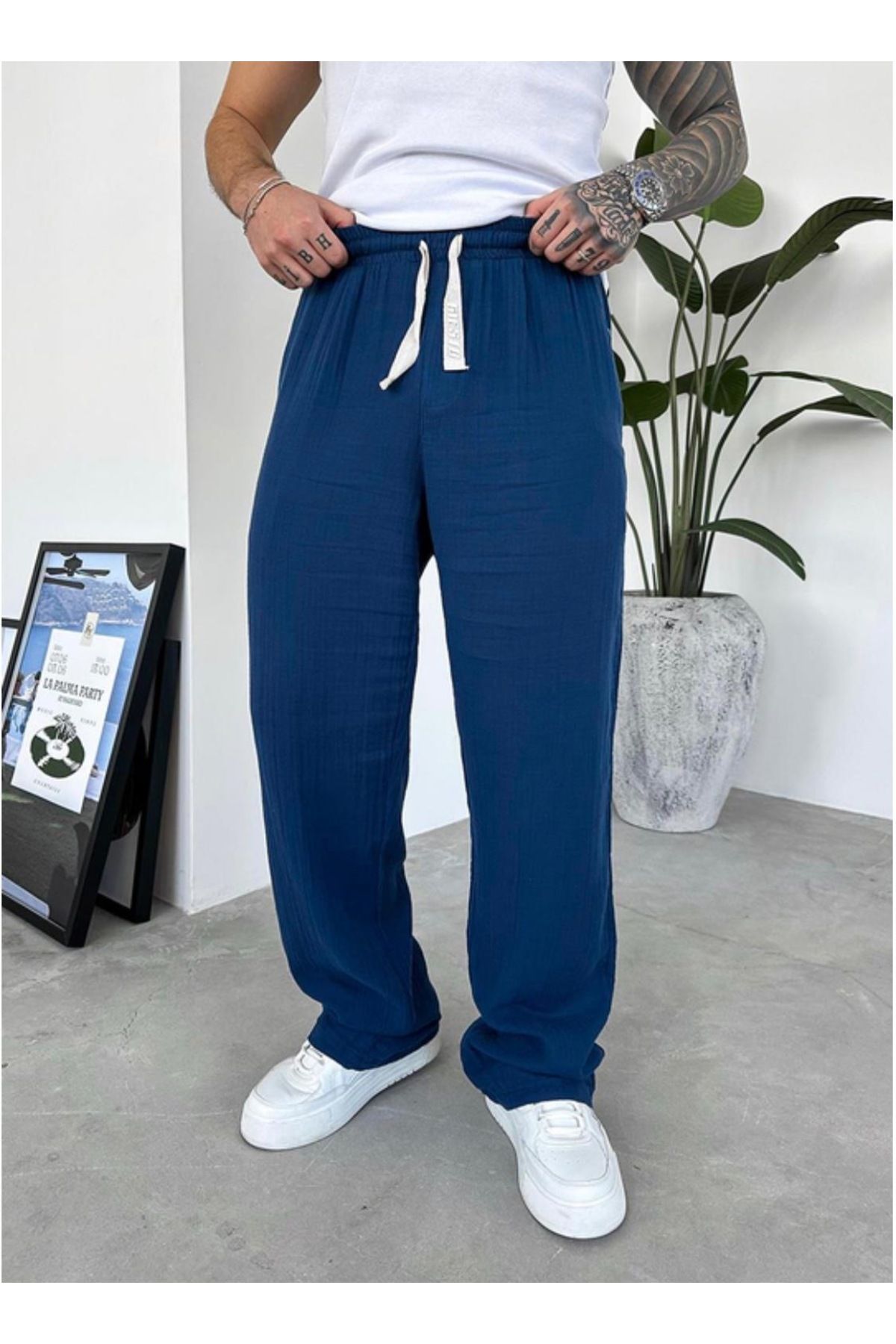 oraystore Müslin Kumaş Baggy Pantolon
