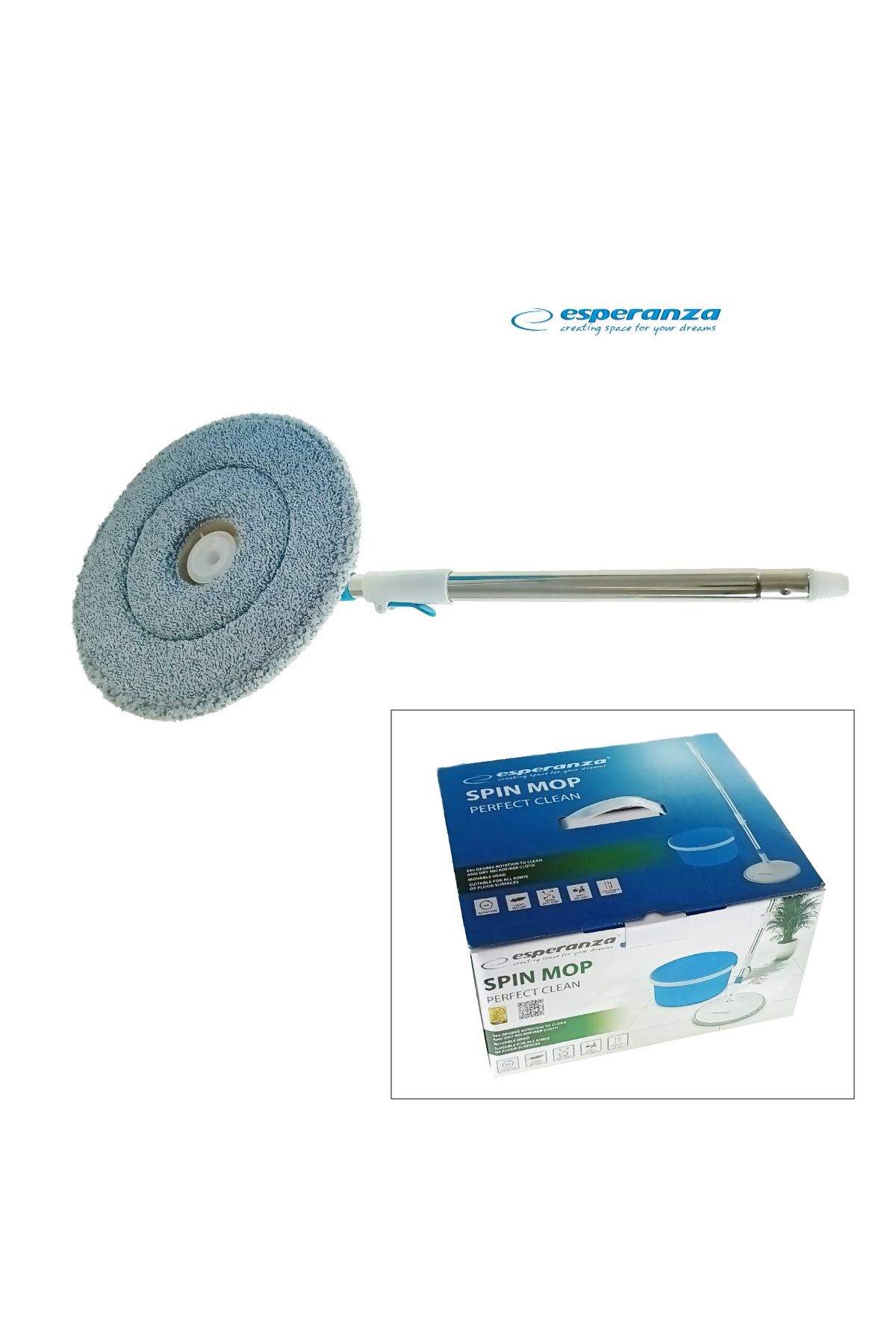 ESPERANZA-Spin Mop rotating mop set, with bucket and wringer, 360 degree rotation 5