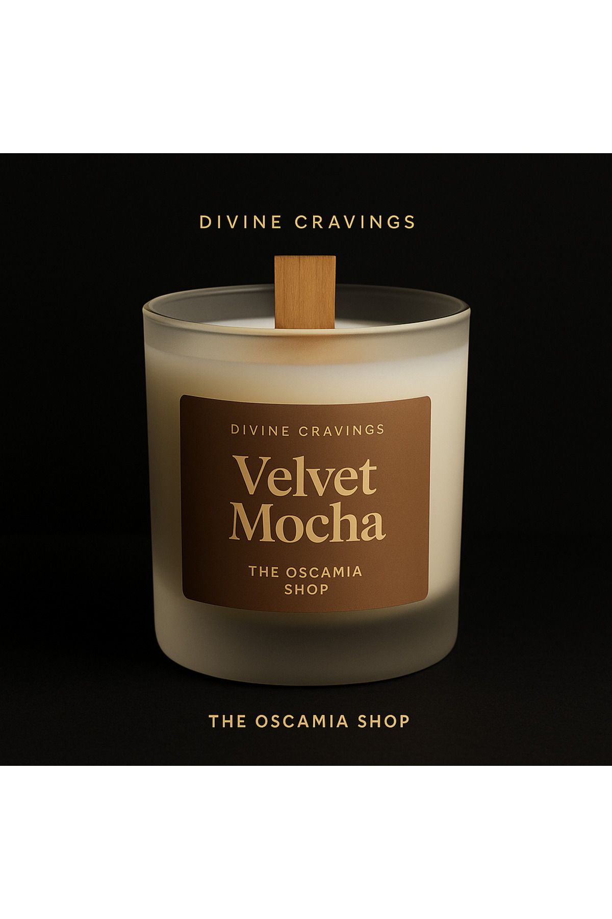 The Oscamia Shop Kahve Karamel Kokulu Mum Soya Wax -Velvet Mocha